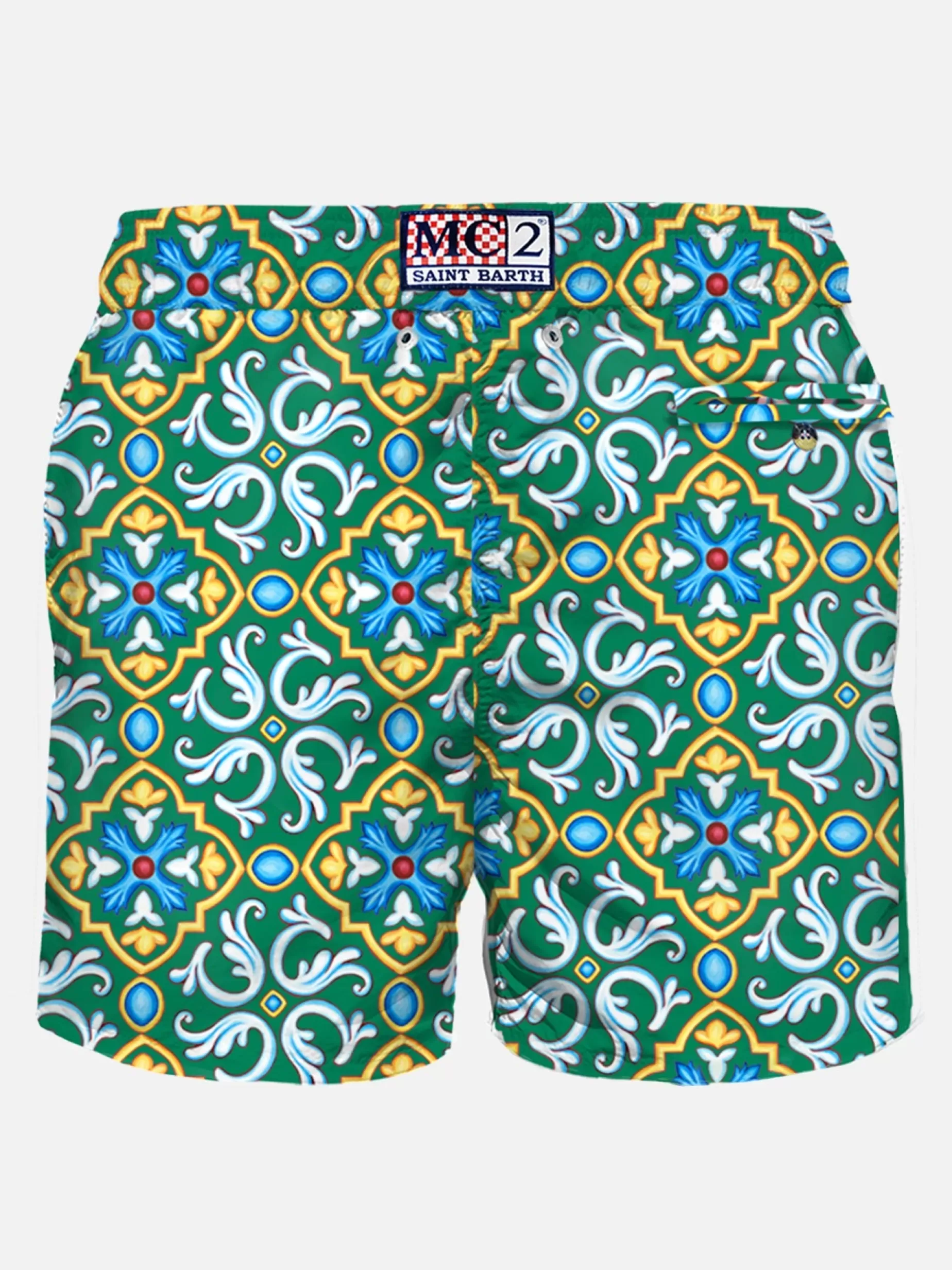 Flash Sale Costume da bagno da uomo in tessuto leggero con stampa maiolica Uomo Costumi Mare Stampati | Tessuto Leggero