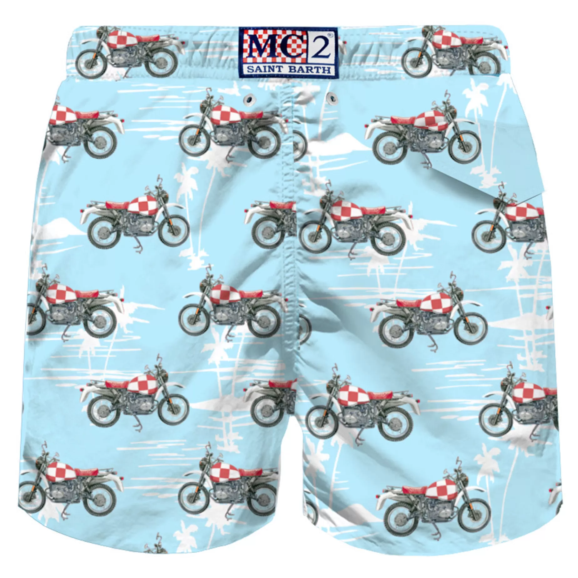 Store Costume da bagno da uomo in tessuto leggero con stampa moto Uomo Tessuto Leggero