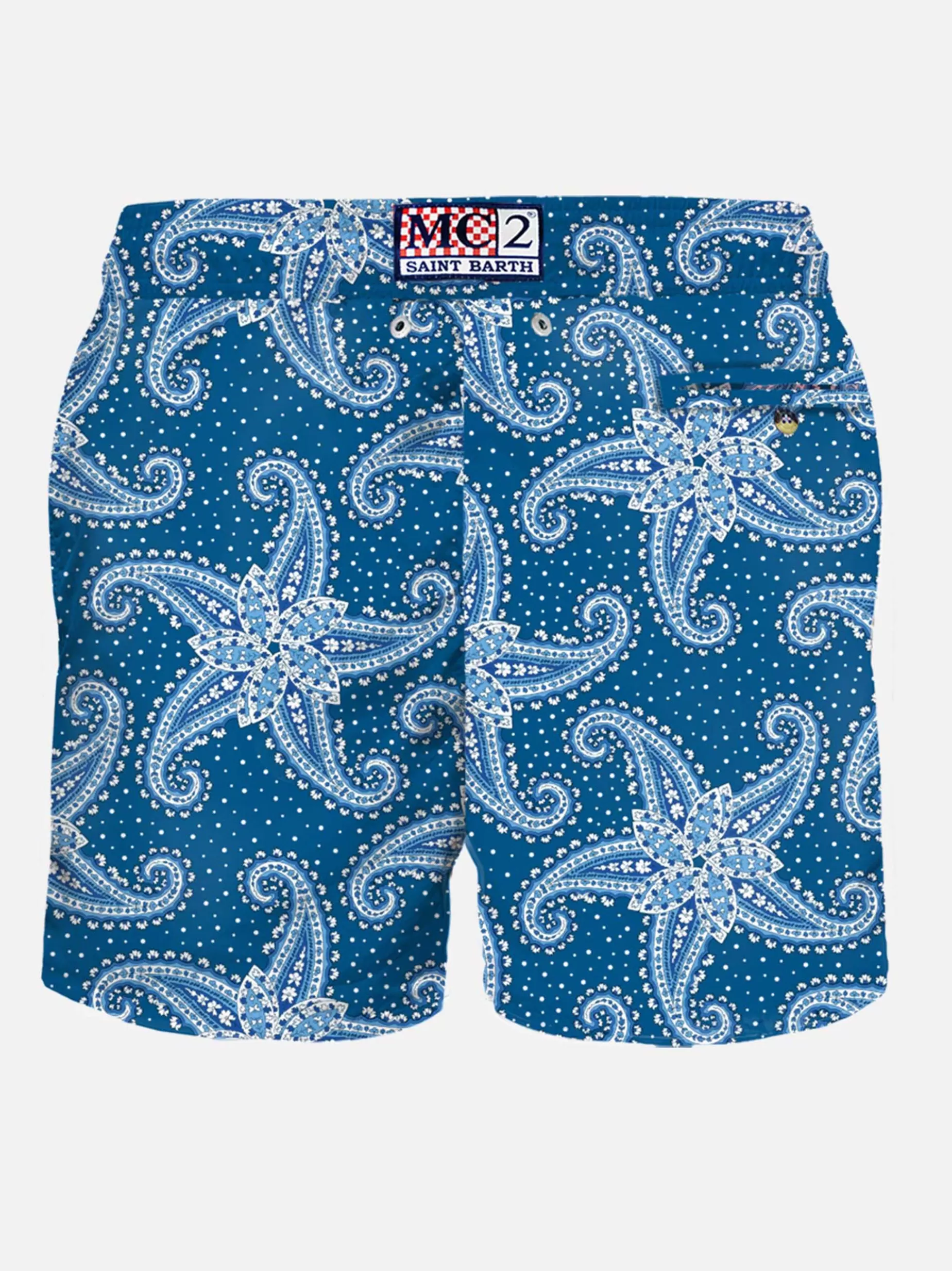 Cheap Costume da bagno da uomo in tessuto leggero con stampa paisley blu Uomo Costumi Mare Stampati | Tessuto Leggero