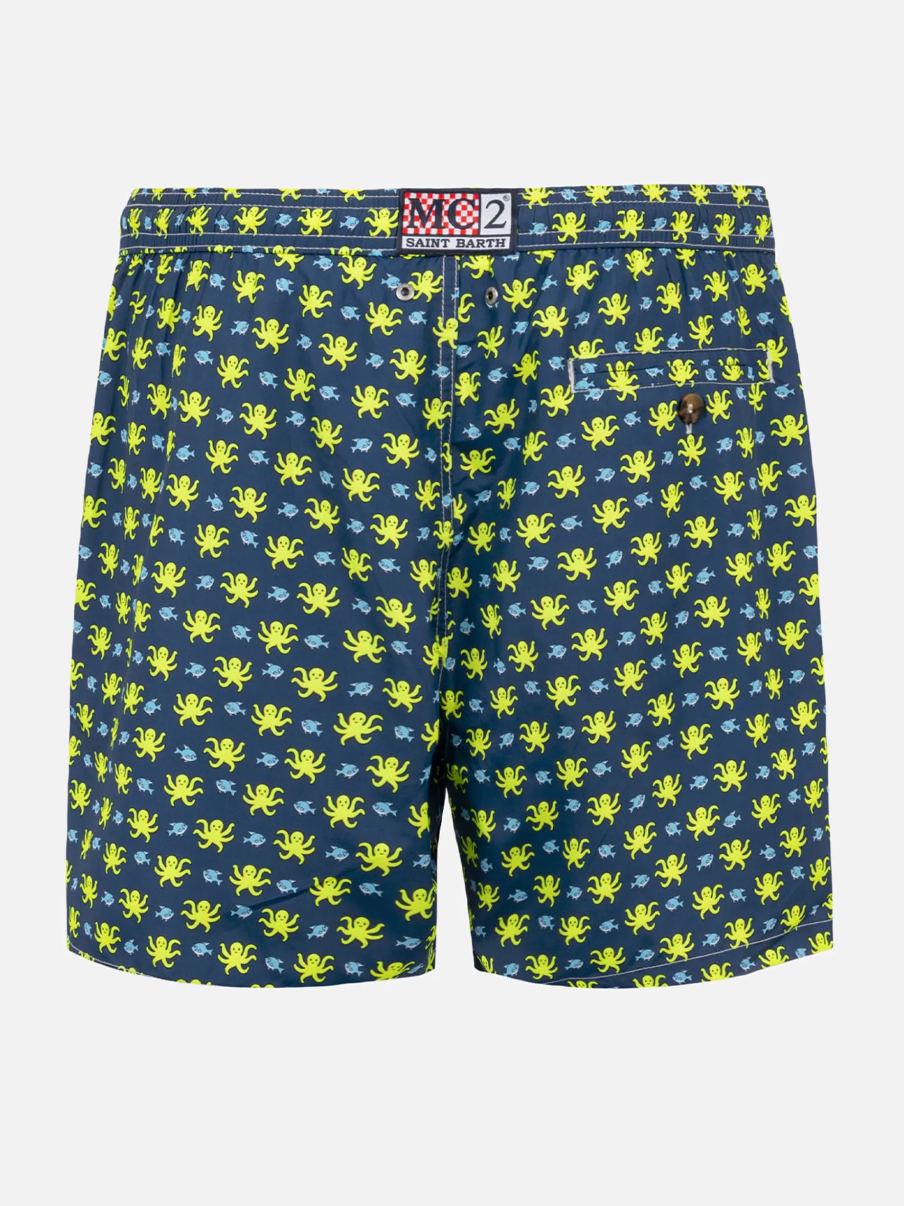 Outlet Costume da bagno da uomo in tessuto leggero con stampa pesci e polipi Uomo Costumi Mare Microfantasia | Tessuto Leggero