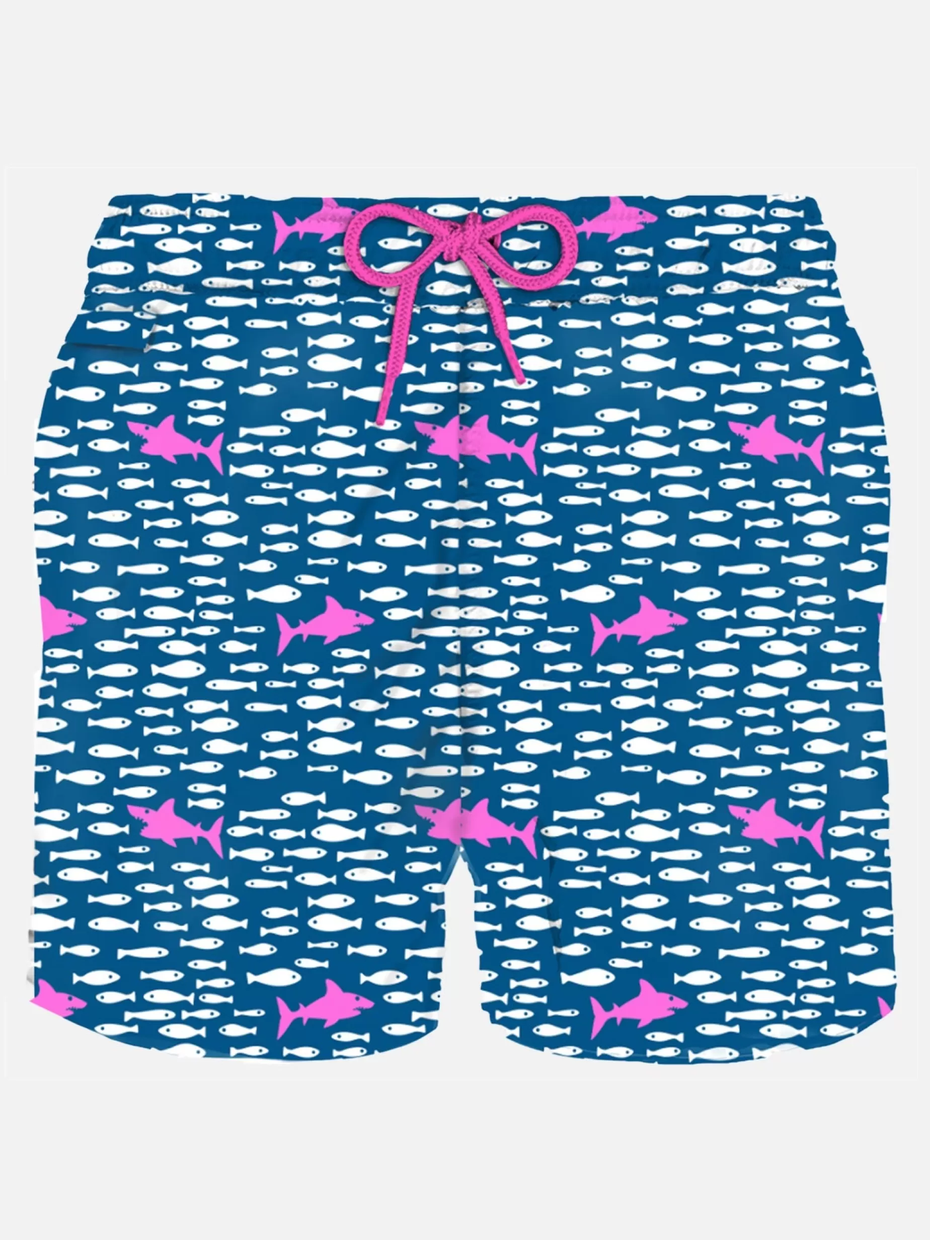 Hot Costume da bagno da uomo in tessuto leggero con stampa pesci e squali Uomo Costumi Mare Microfantasia | Tessuto Leggero
