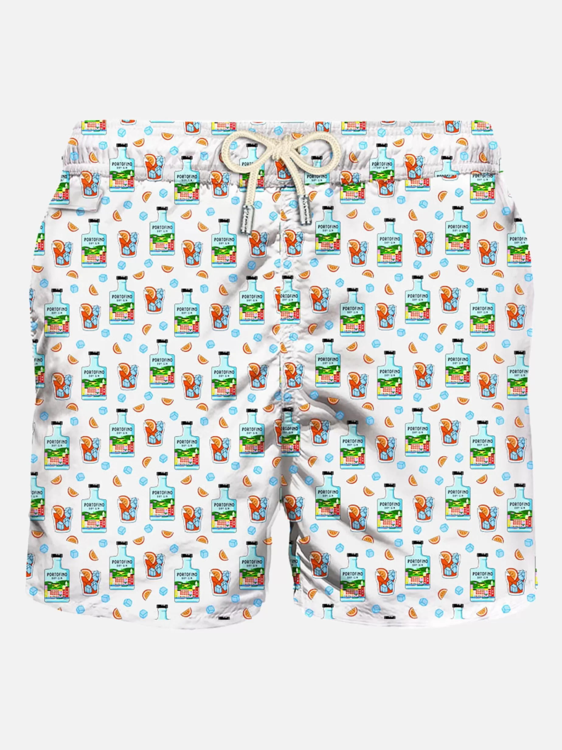 Sale Costume da bagno da uomo in tessuto leggero con stampa Portofino Dry Gin | Portofino Dry Gin Edizione Speciale Uomo Costumi Mare Microfantasia | Tessuto Leggero