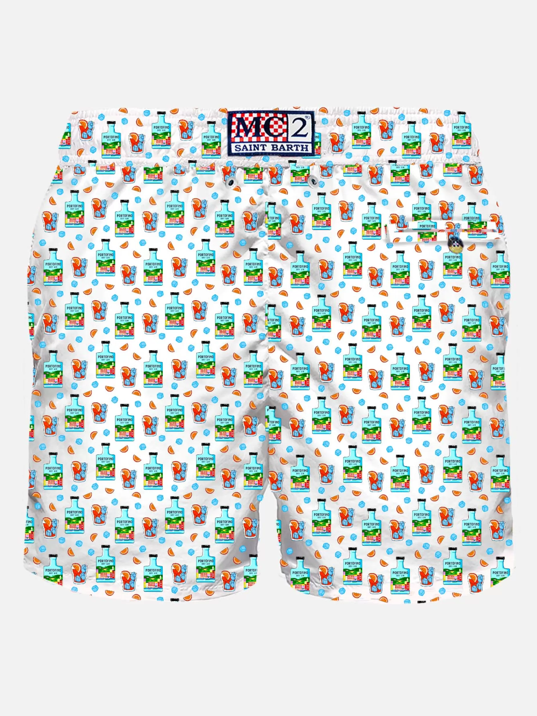 Sale Costume da bagno da uomo in tessuto leggero con stampa Portofino Dry Gin | Portofino Dry Gin Edizione Speciale Uomo Costumi Mare Microfantasia | Tessuto Leggero