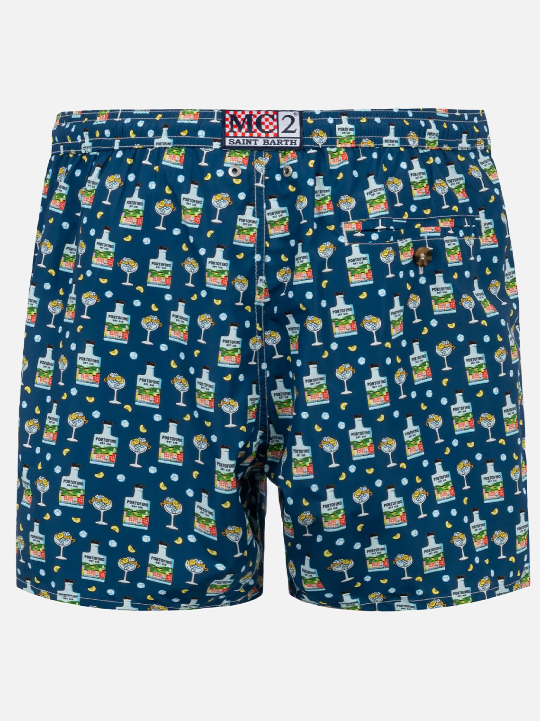 Hot Costume da bagno da uomo in tessuto leggero con stampa Portofino gin | PORTOFINO DRY GIN EDIZIONE SPECIALE Uomo Costumi Mare Microfantasia | Tessuto Leggero