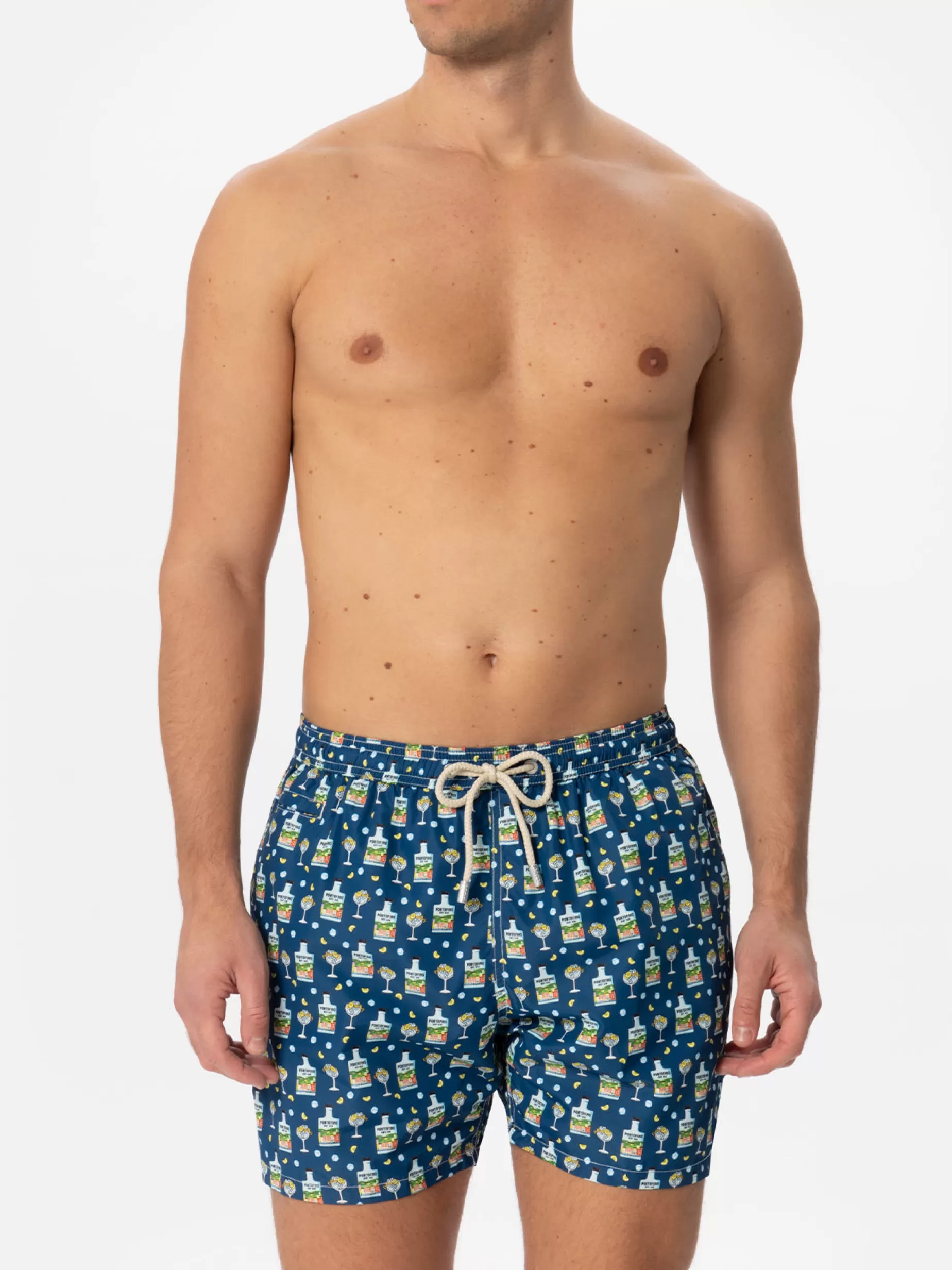 Hot Costume da bagno da uomo in tessuto leggero con stampa Portofino gin | PORTOFINO DRY GIN EDIZIONE SPECIALE Uomo Costumi Mare Microfantasia | Tessuto Leggero