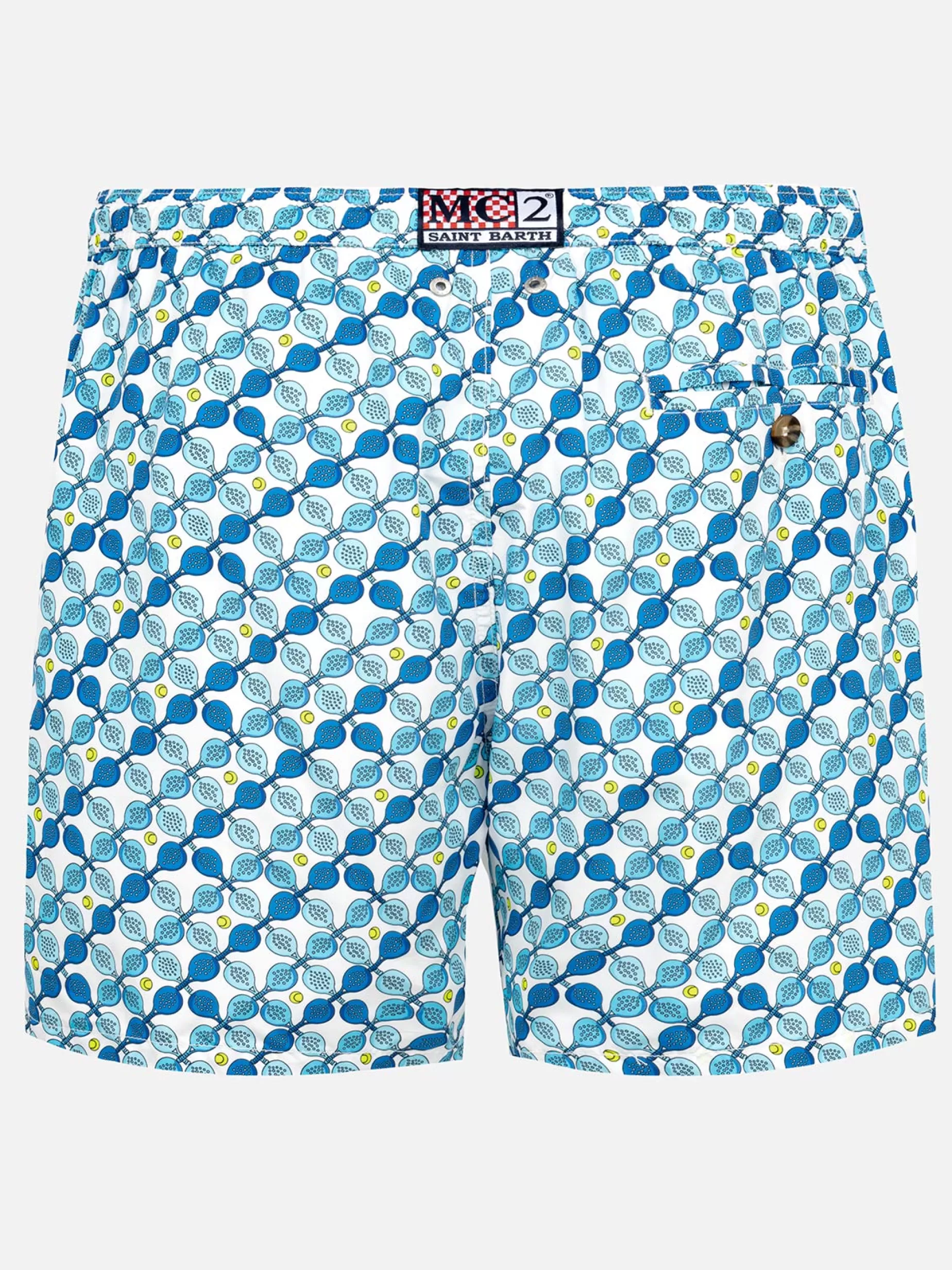 Sale Costume da bagno da uomo in tessuto leggero con stampa racchette padel Uomo Costumi Mare Microfantasia | Tessuto Leggero