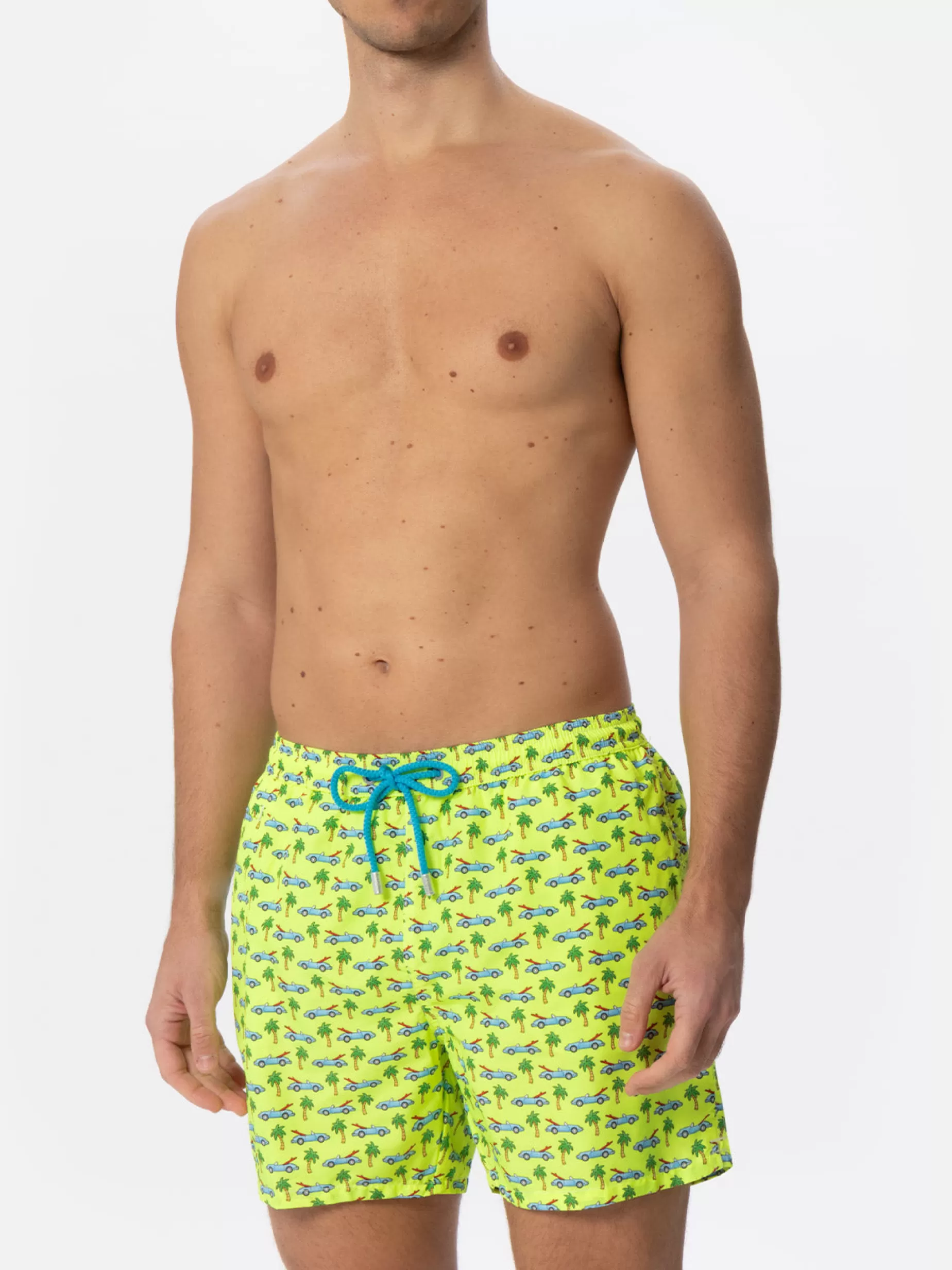 Hot Costume da bagno da uomo in tessuto leggero con stampa surfcar Uomo Costumi Mare Microfantasia | Tessuto Leggero