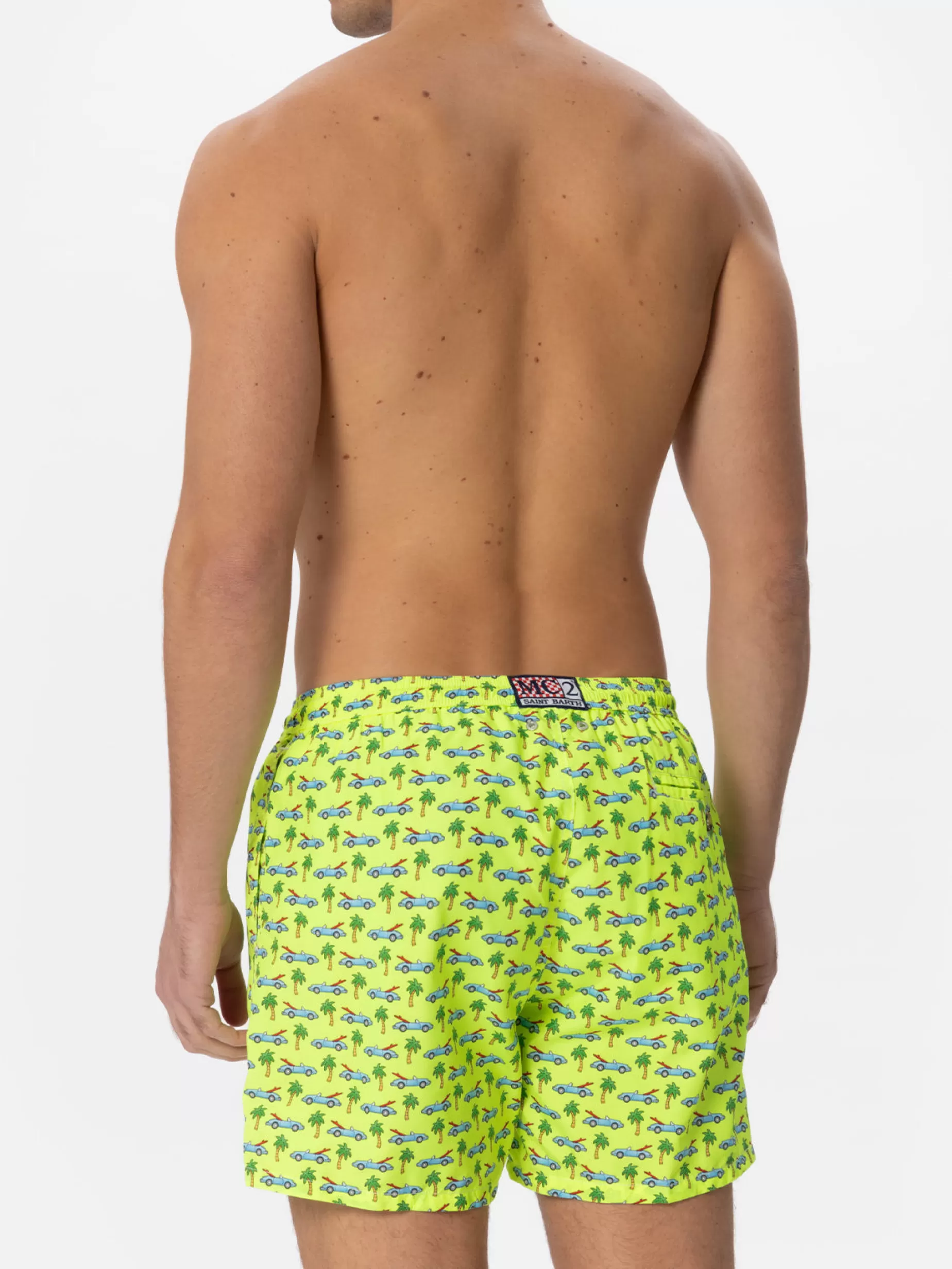 Hot Costume da bagno da uomo in tessuto leggero con stampa surfcar Uomo Costumi Mare Microfantasia | Tessuto Leggero