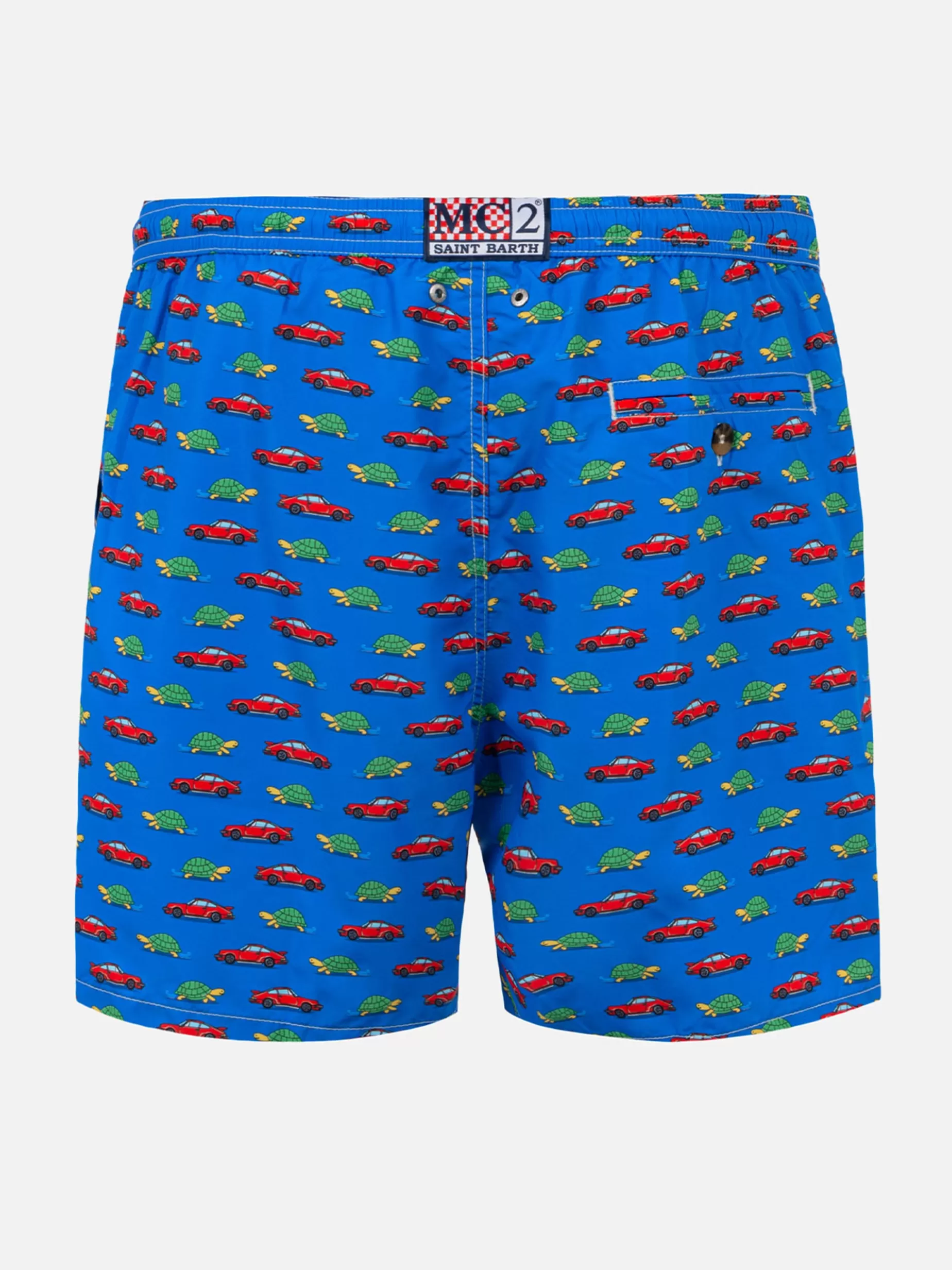 Sale Costume da bagno da uomo in tessuto leggero con stampa tartaruga e auto Uomo Costumi Mare Microfantasia | Tessuto Leggero