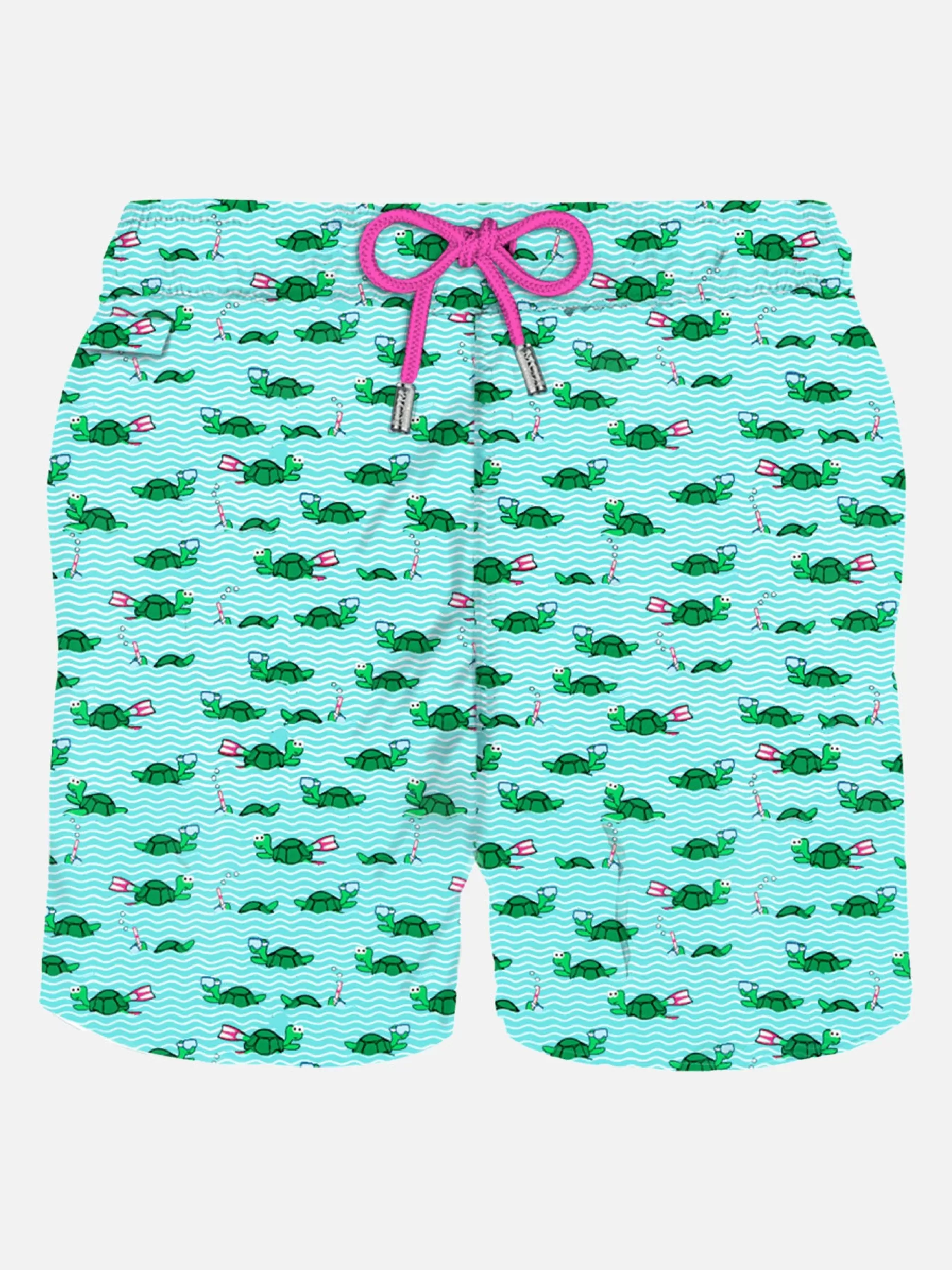 Hot Costume da bagno da uomo in tessuto leggero con stampa tartaruga nuotatrice Uomo Costumi Mare Microfantasia | Tessuto Leggero