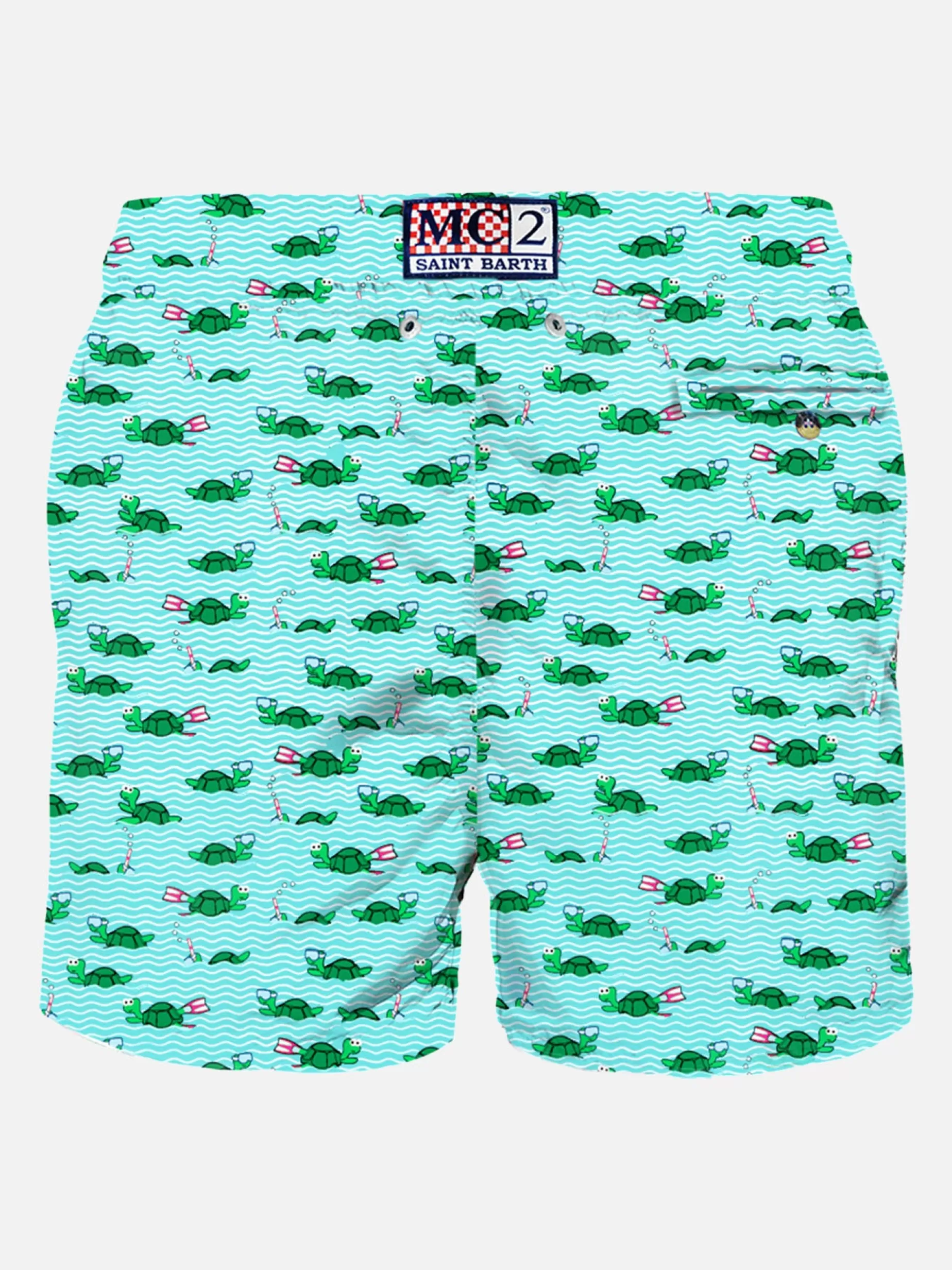 Hot Costume da bagno da uomo in tessuto leggero con stampa tartaruga nuotatrice Uomo Costumi Mare Microfantasia | Tessuto Leggero
