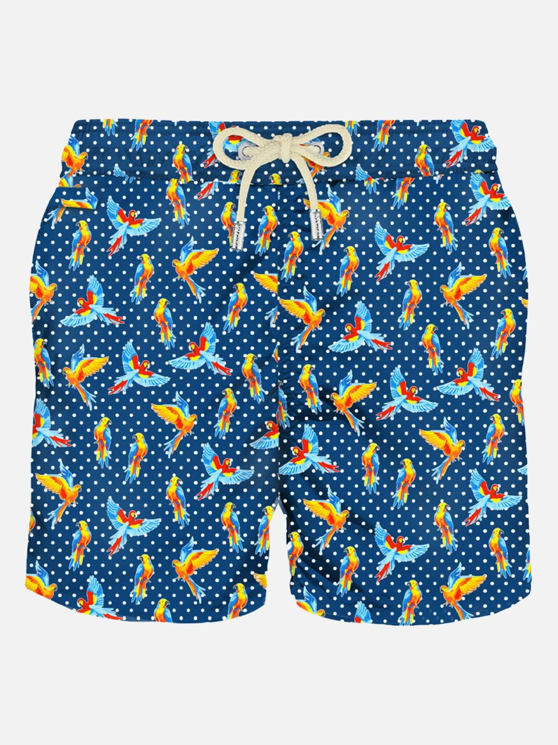 Clearance Costume da bagno da uomo in tessuto leggero con stampa uccelli tropicali Uomo Costumi Mare Microfantasia | Tessuto Leggero