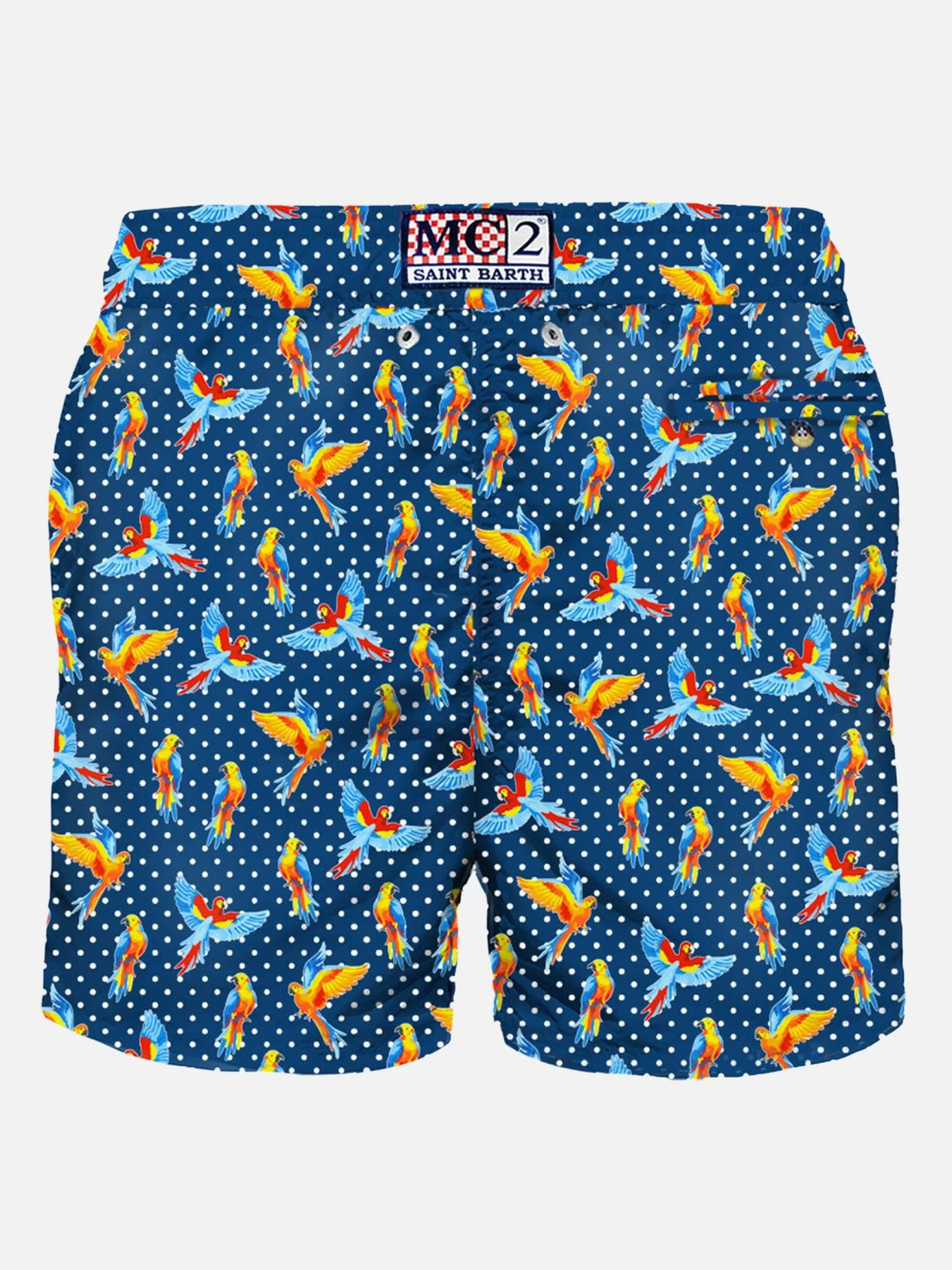 Clearance Costume da bagno da uomo in tessuto leggero con stampa uccelli tropicali Uomo Costumi Mare Microfantasia | Tessuto Leggero