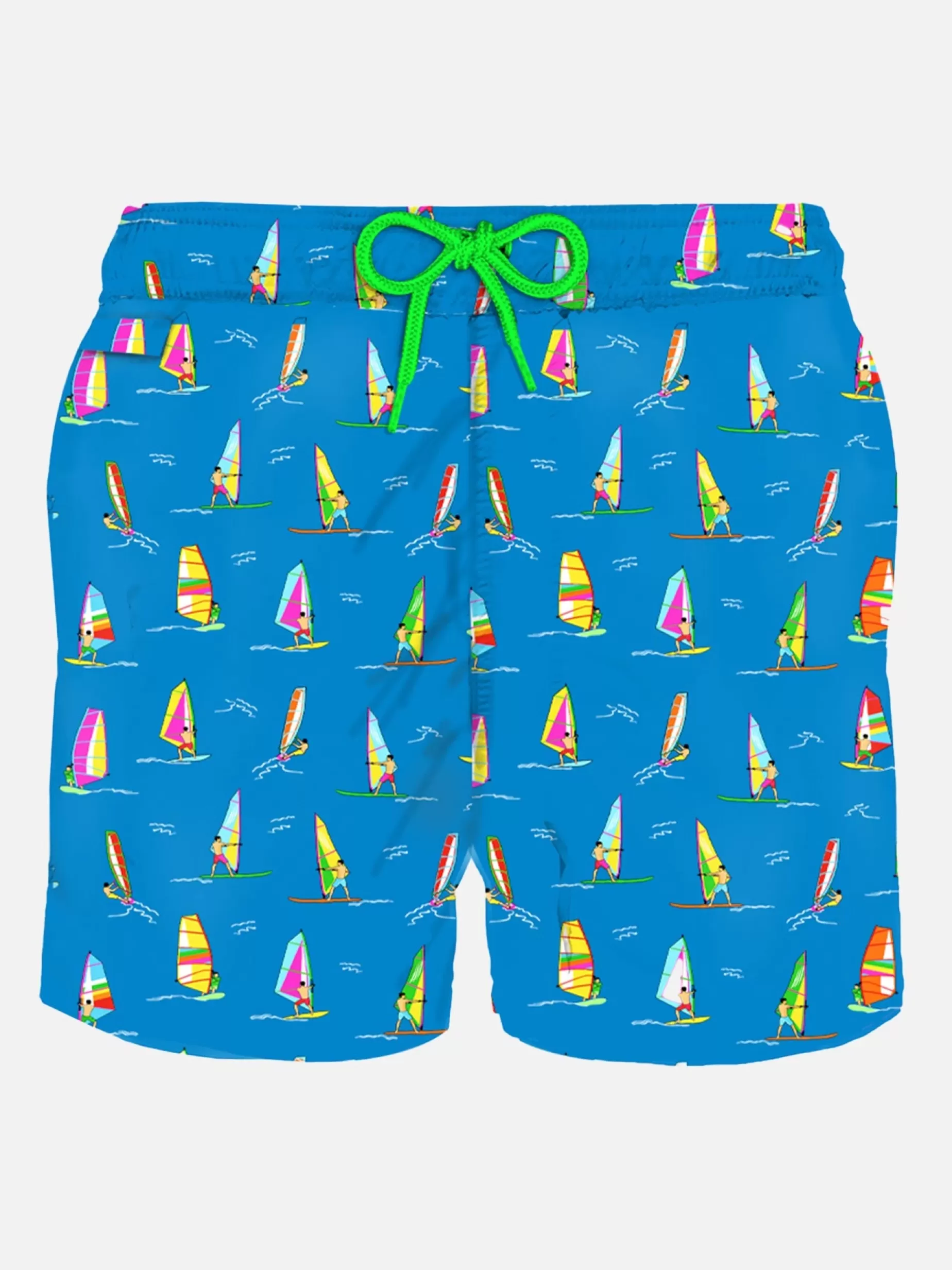 Flash Sale Costume da bagno da uomo in tessuto leggero con stampa windsurf Uomo Costumi Mare Microfantasia | Tessuto Leggero