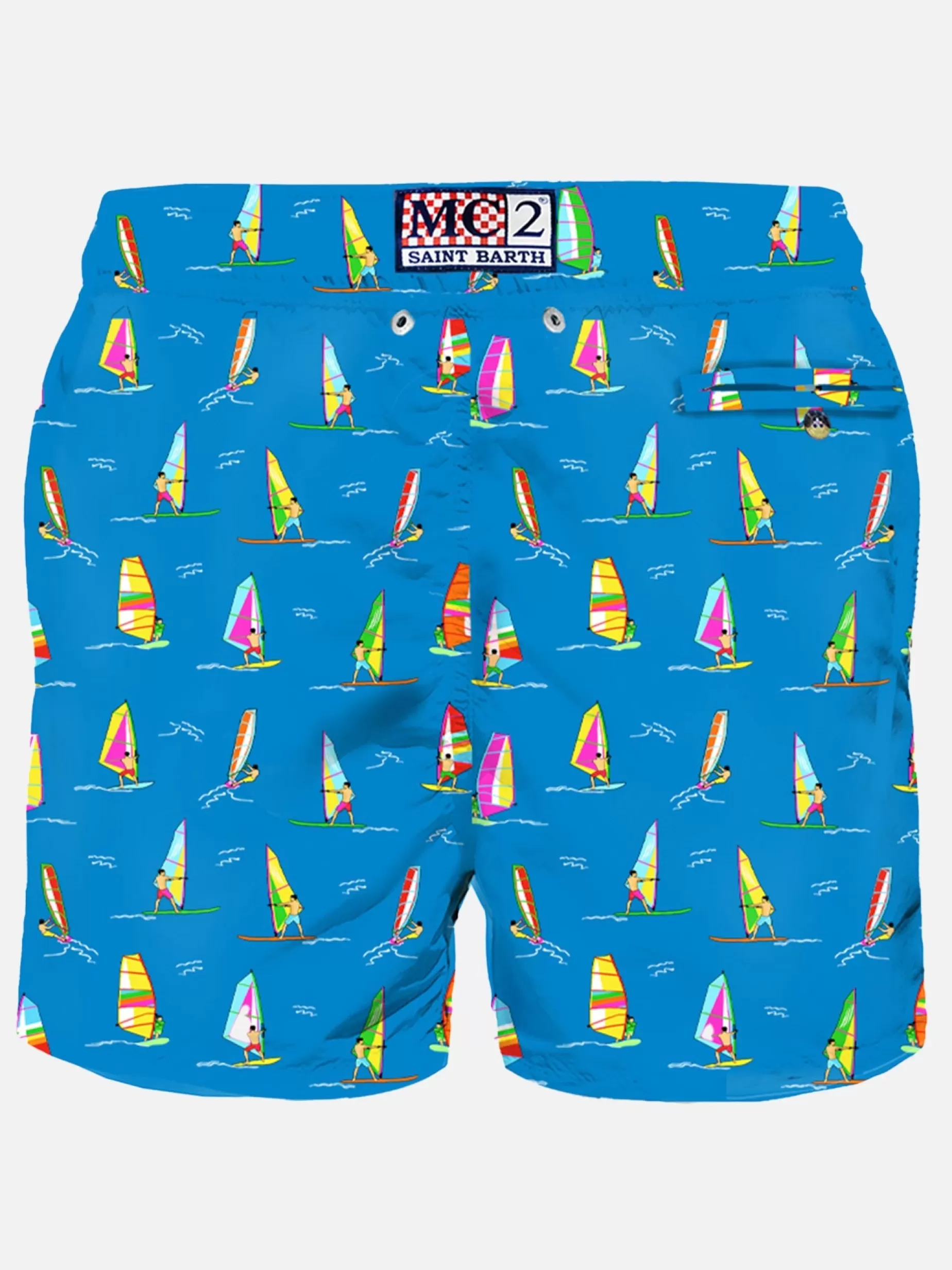 Flash Sale Costume da bagno da uomo in tessuto leggero con stampa windsurf Uomo Costumi Mare Microfantasia | Tessuto Leggero