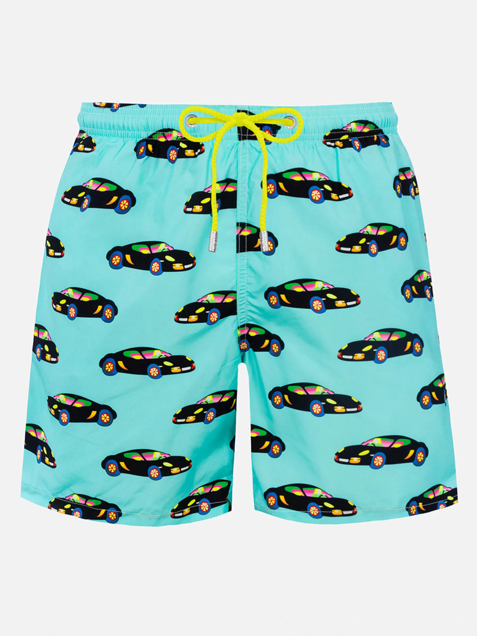 Shop Costume da bagno da uomo in tessuto leggero Illuminazione con stampa automobile Lodola | MARCO LODOLA SPECIAL EDITION Uomo Costumi Mare Stampati | Tessuto Leggero