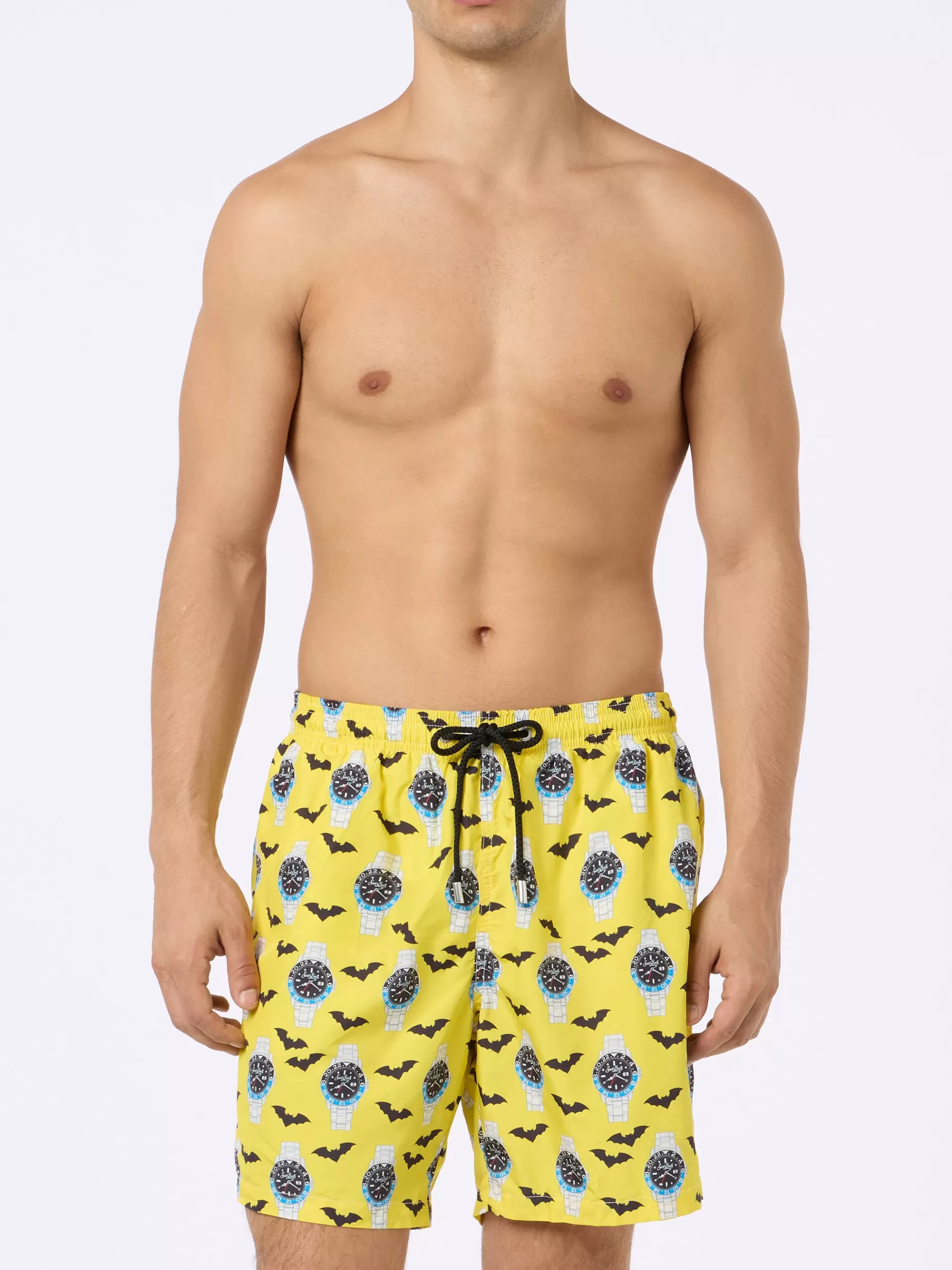 Cheap Costume da bagno da uomo in tessuto leggero Illuminazione con stampa orologi Uomo Costumi Mare Stampati | Tessuto Leggero