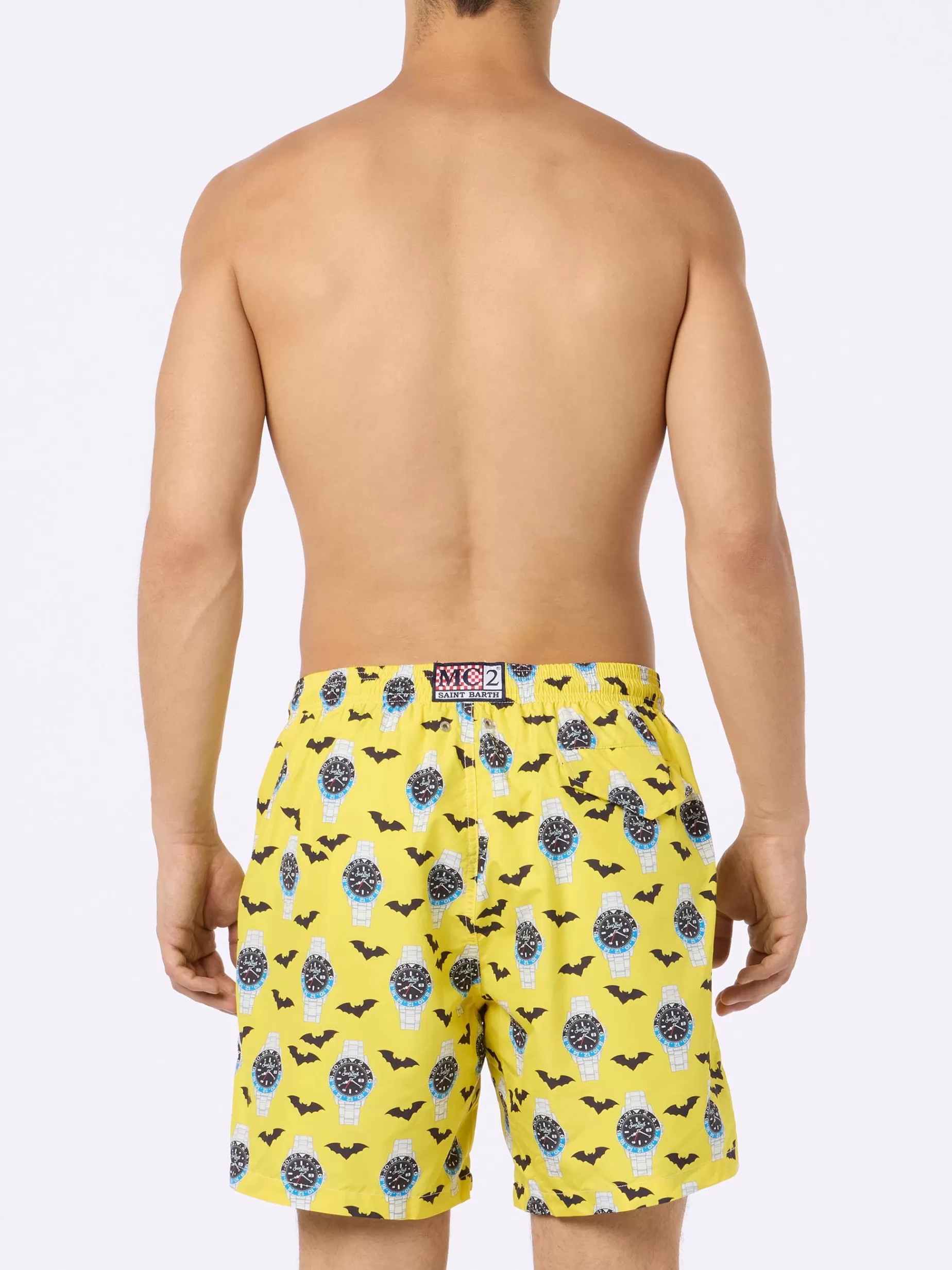Cheap Costume da bagno da uomo in tessuto leggero Illuminazione con stampa orologi Uomo Costumi Mare Stampati | Tessuto Leggero