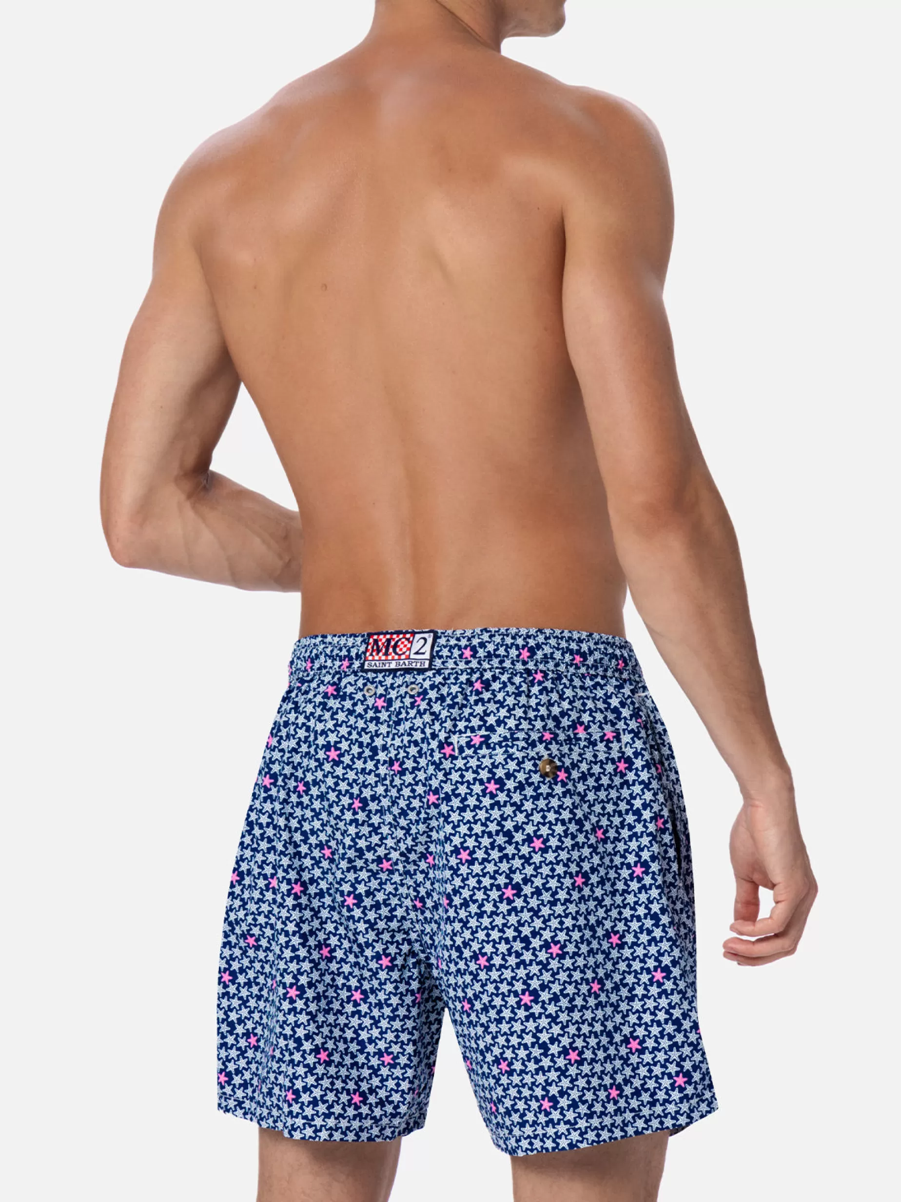 Shop Costume da bagno da uomo in tessuto leggero Lighting 70 con stampa stelle marine Uomo Costumi Mare Microfantasia | Tessuto Leggero