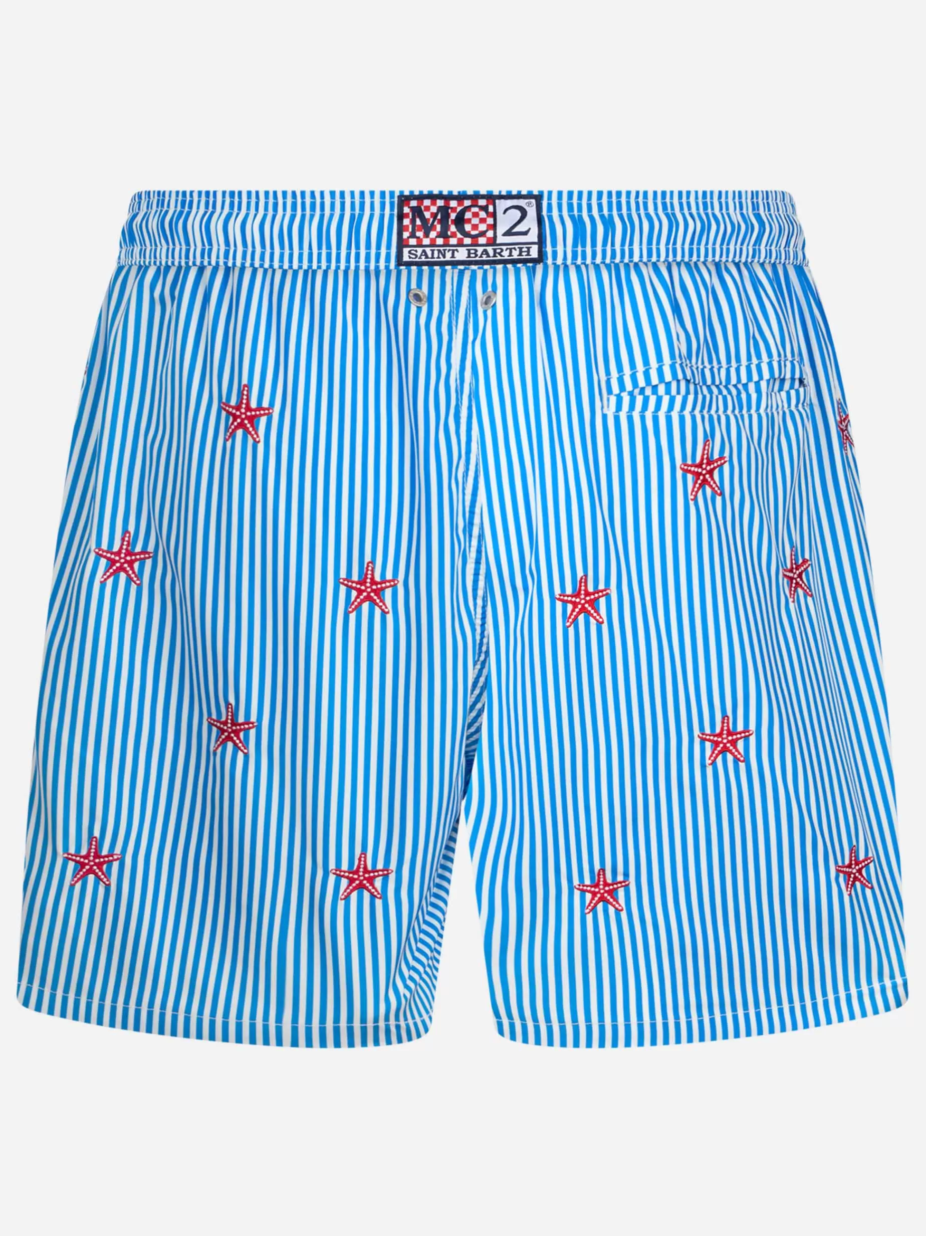 Store Costume da bagno da uomo in tessuto leggero Lighting con ricamo stelle marine Uomo Costumi Ricamati | Tessuto Leggero