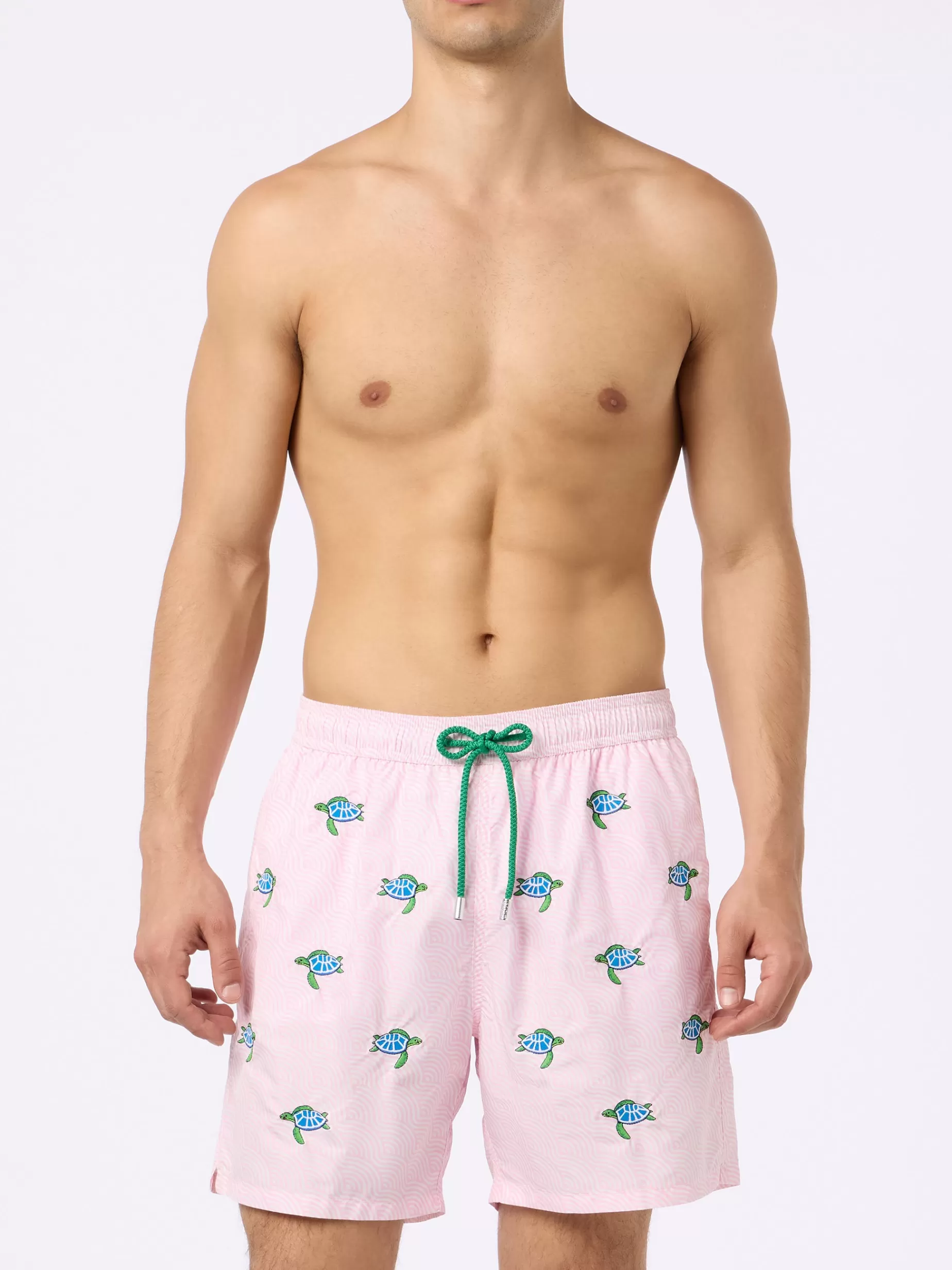 Online Costume da bagno da uomo in tessuto leggero Lighting con ricamo tartarughe marine Uomo Costumi Ricamati | Tessuto Leggero