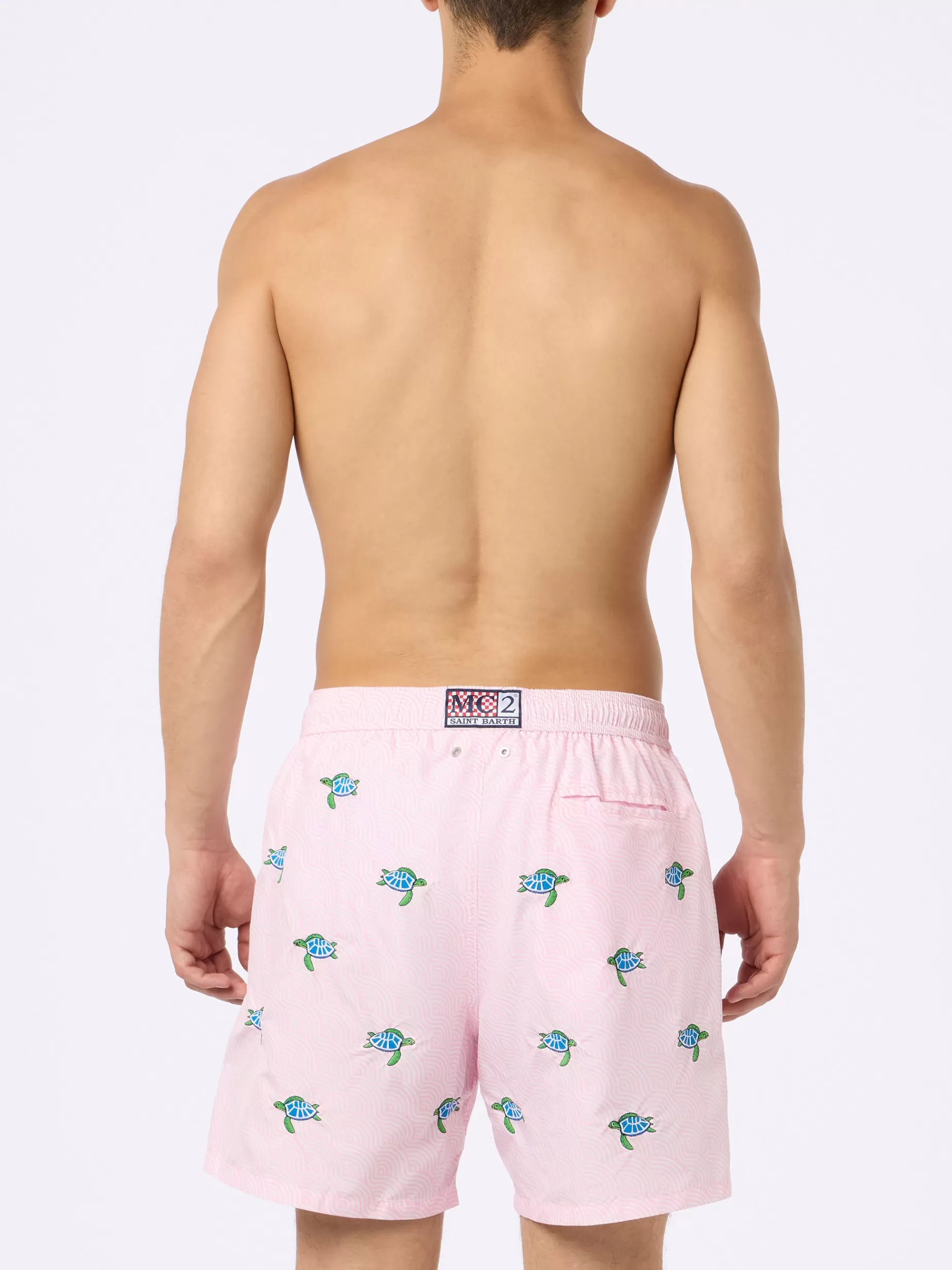 Online Costume da bagno da uomo in tessuto leggero Lighting con ricamo tartarughe marine Uomo Costumi Ricamati | Tessuto Leggero