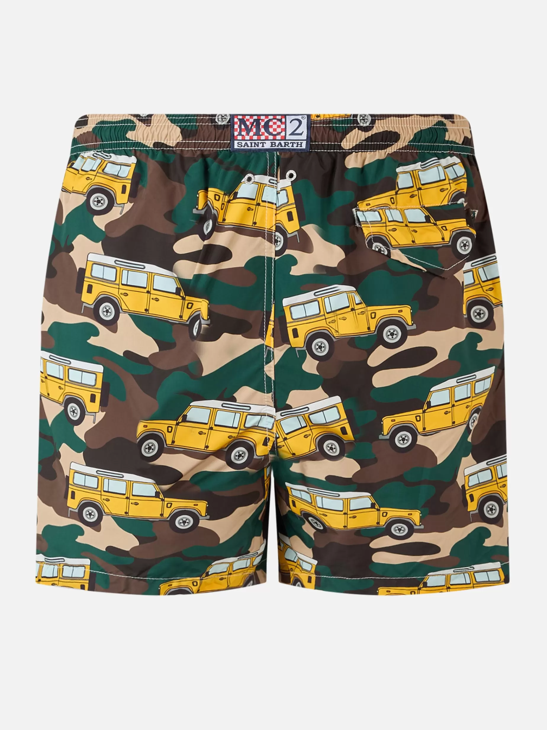 Shop Costume da bagno da uomo in tessuto leggero Lighting con stampa di auto fuoristrada Uomo Costumi Mare Stampati | Tessuto Leggero