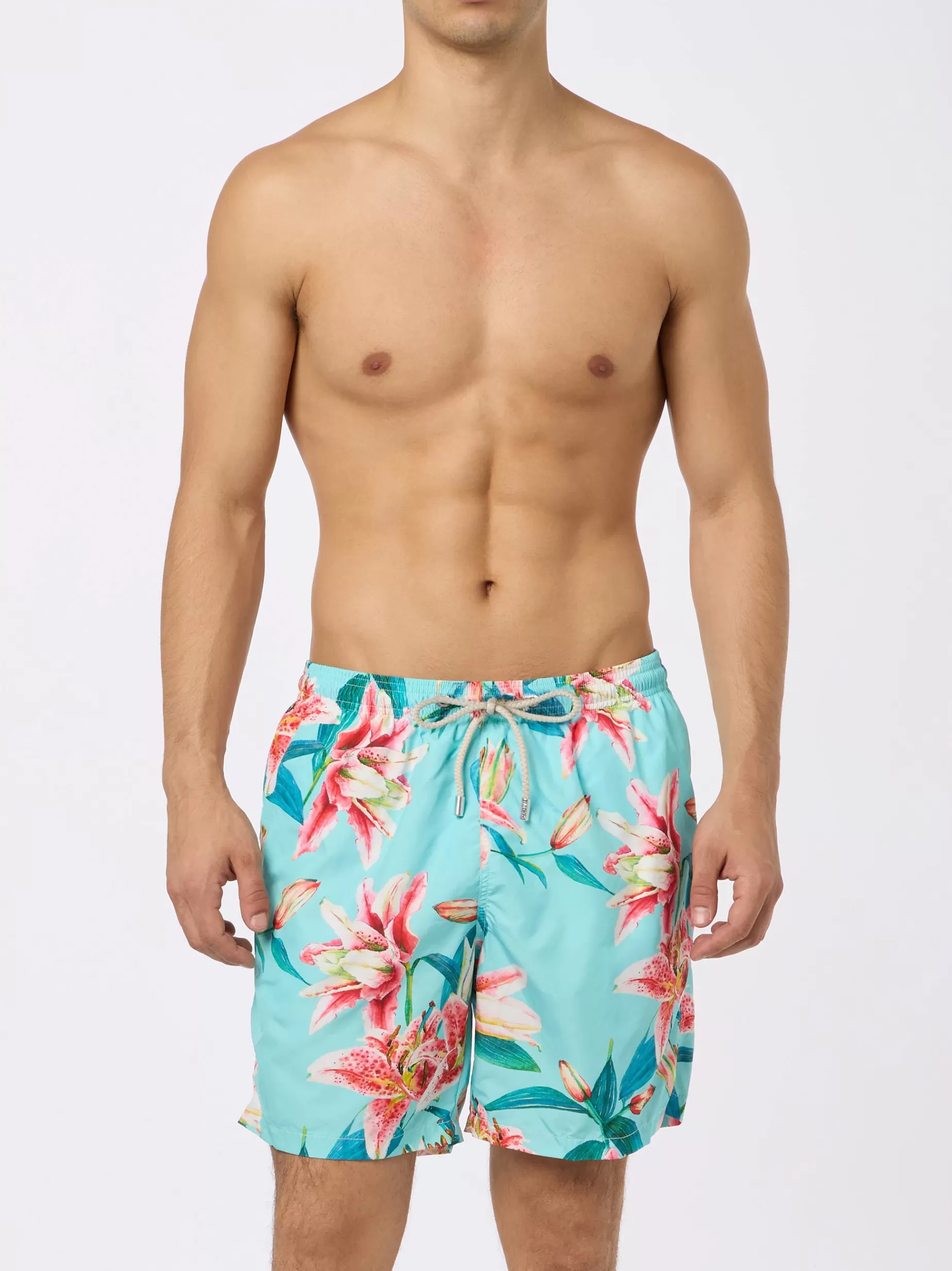 Best Costume da bagno da uomo in tessuto leggero Lighting con stampa di fiori tropicali Uomo Costumi Mare Stampati | Tessuto Leggero