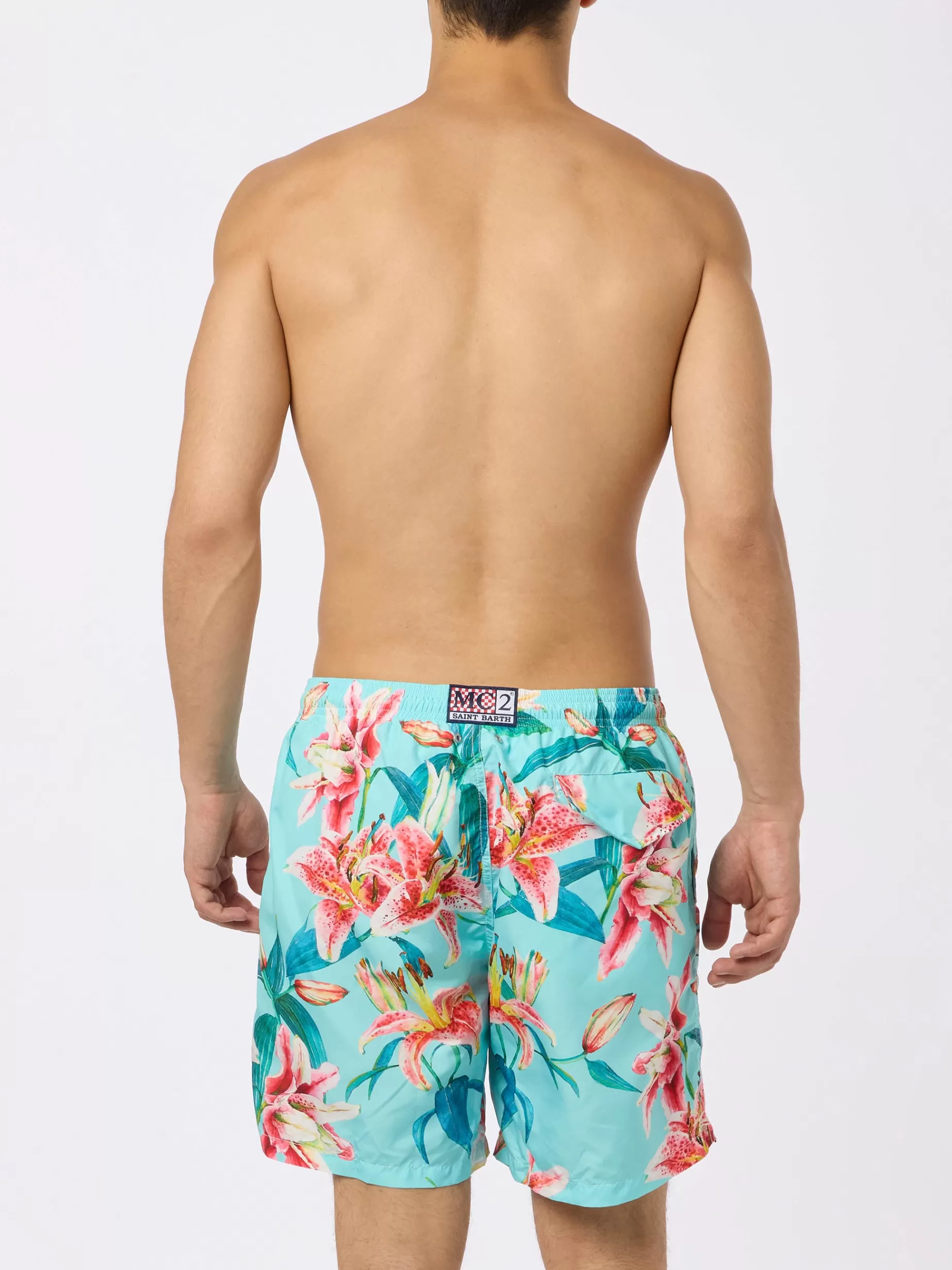 Best Costume da bagno da uomo in tessuto leggero Lighting con stampa di fiori tropicali Uomo Costumi Mare Stampati | Tessuto Leggero