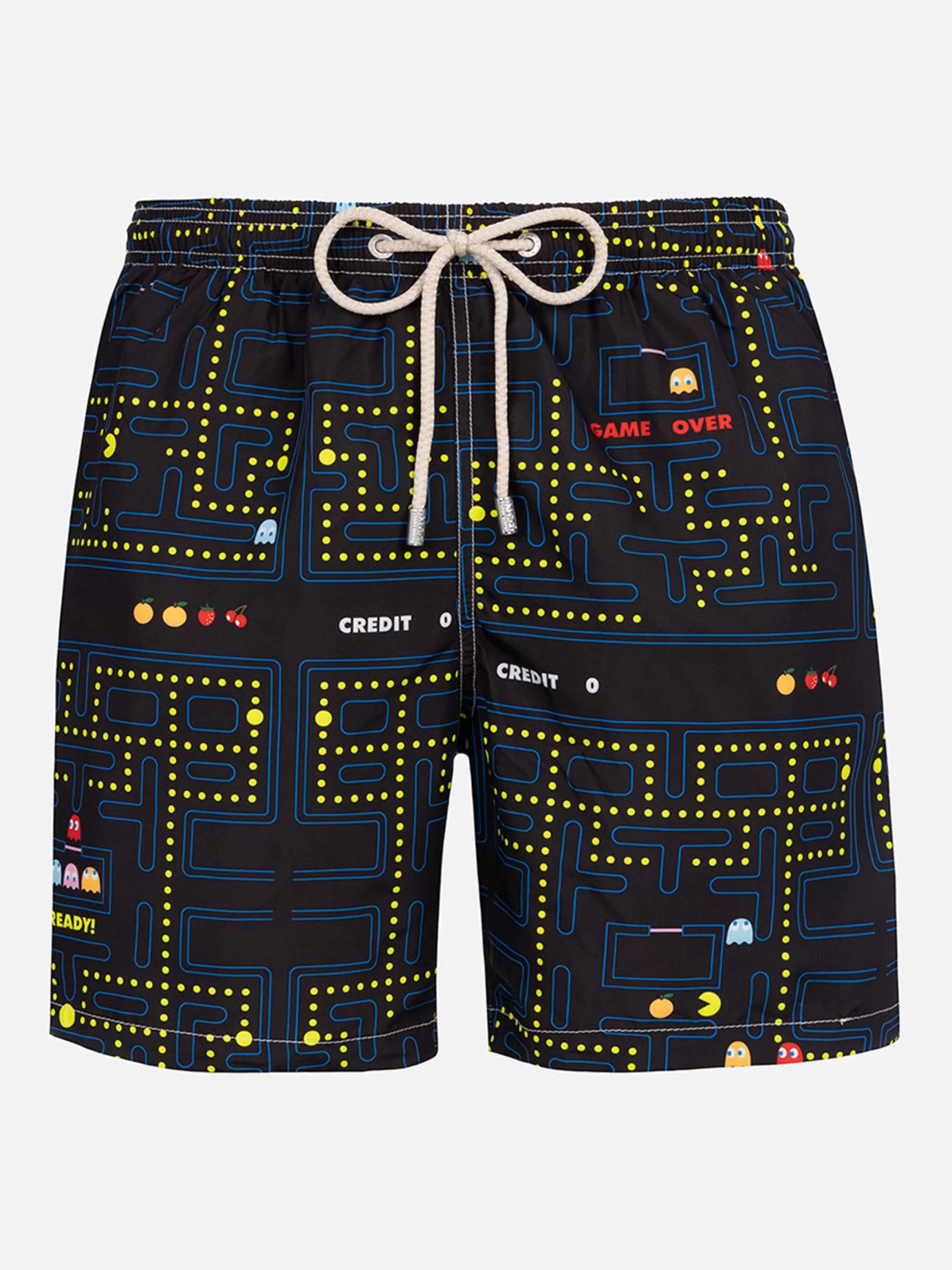 New Costume da bagno da uomo in tessuto leggero Lighting con stampa Pac-Man | PAC-MAN SPECIAL EDITION Uomo Costumi Mare Stampati | Tessuto Leggero