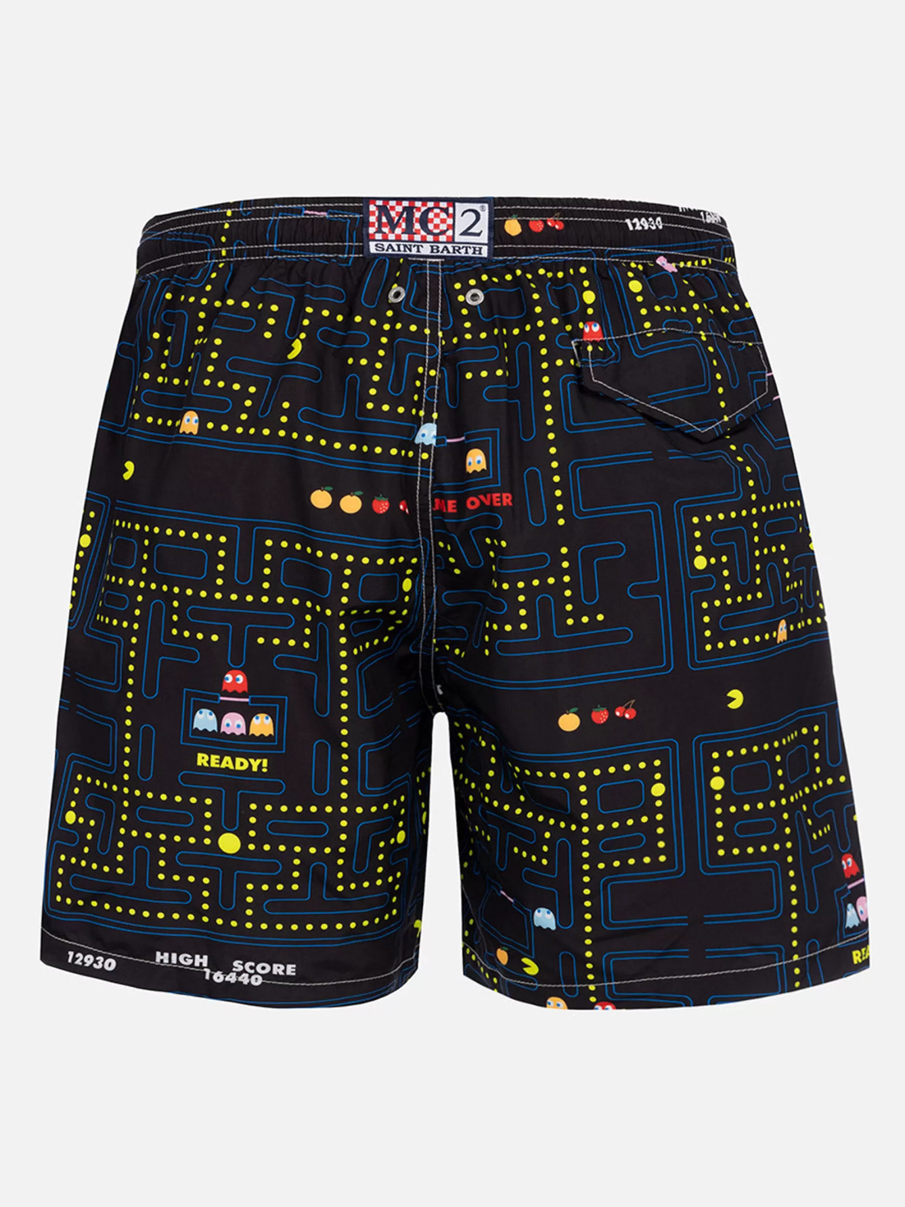 New Costume da bagno da uomo in tessuto leggero Lighting con stampa Pac-Man | PAC-MAN SPECIAL EDITION Uomo Costumi Mare Stampati | Tessuto Leggero