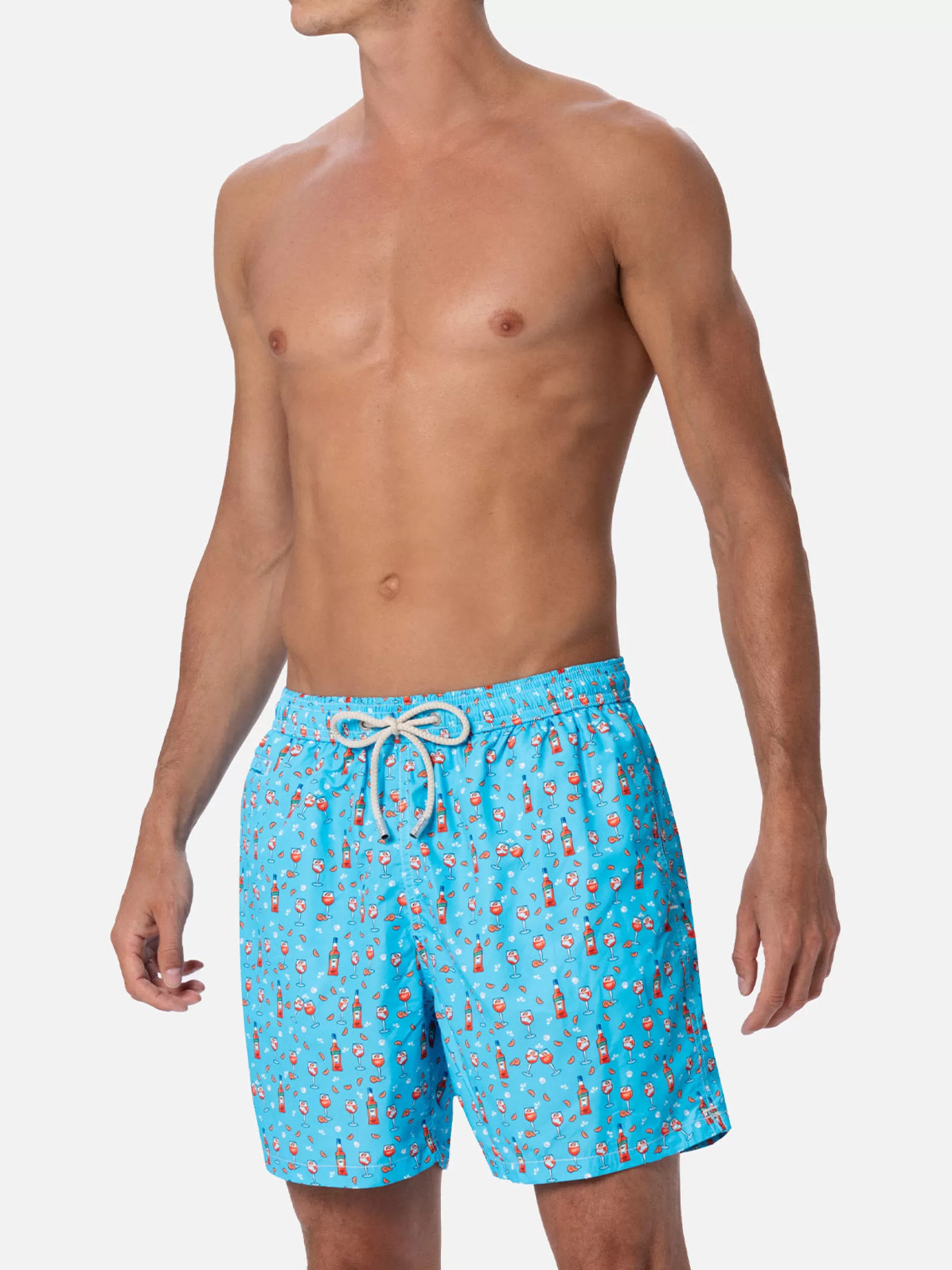 Shop Costume da bagno da uomo in tessuto leggero Lighting Micro Fantasy con stampa Aperol Spritz | EDIZIONE SPECIALE APEROL Uomo Costumi Mare Microfantasia | Tessuto Leggero