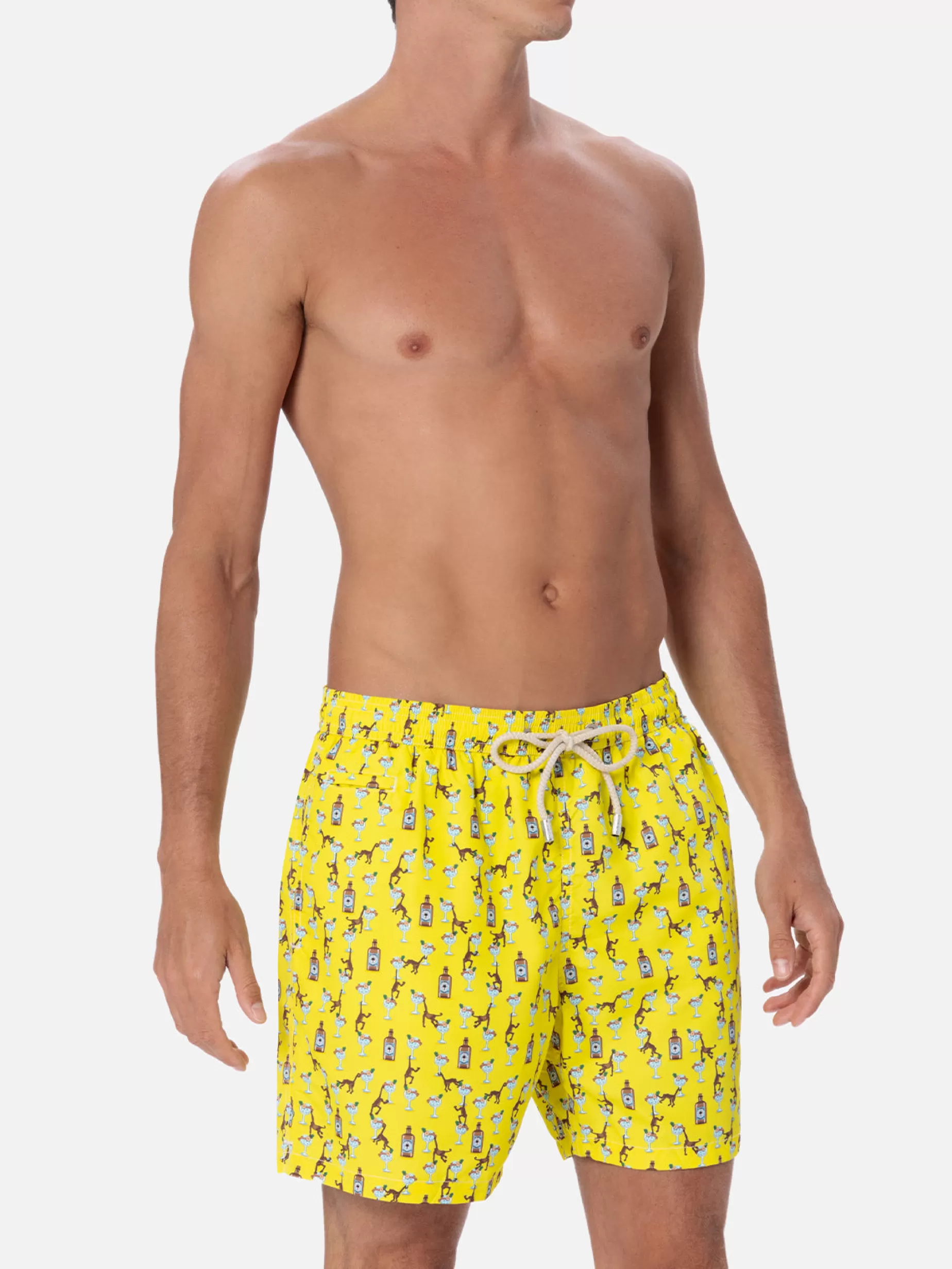 Best Costume da bagno da uomo in tessuto leggero Lighting Micro Fantasy con stampa gin e scimmie Uomo Costumi Mare Microfantasia | Tessuto Leggero