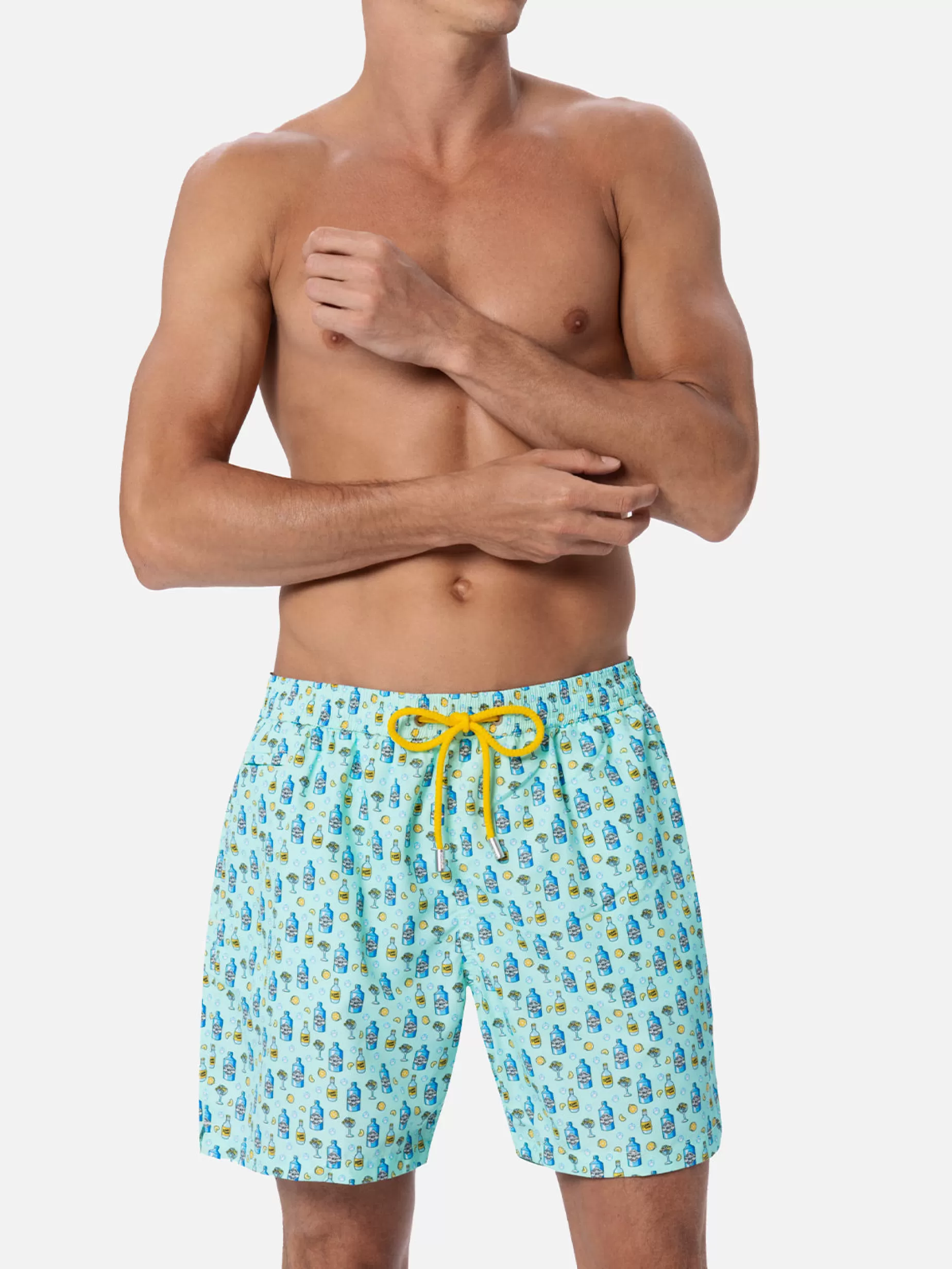Best Sale Costume da bagno da uomo in tessuto leggero Lighting Micro Fantasy con stampa gin tonic Uomo Costumi Mare Microfantasia | Tessuto Leggero