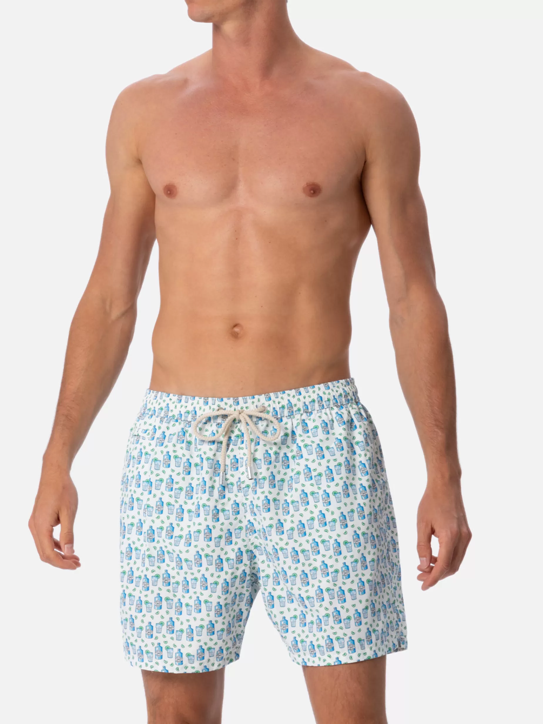 Shop Costume da bagno da uomo in tessuto leggero Lighting Micro Fantasy con stampa gin tonic Uomo Costumi Mare Microfantasia | Tessuto Leggero