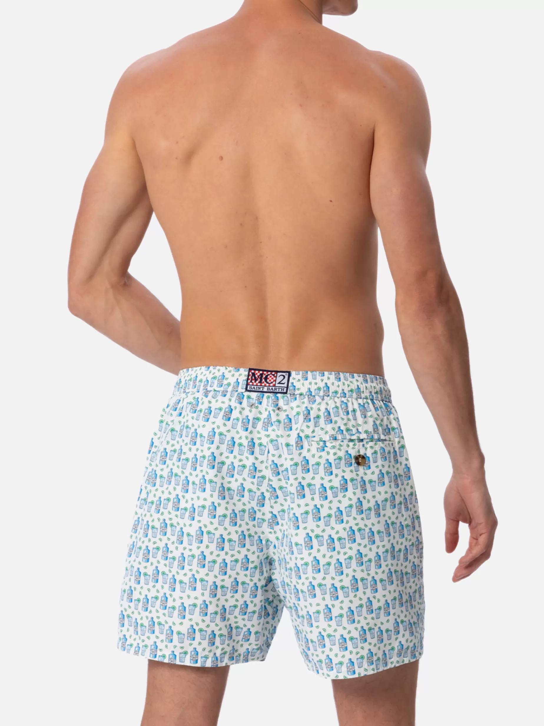 Shop Costume da bagno da uomo in tessuto leggero Lighting Micro Fantasy con stampa gin tonic Uomo Costumi Mare Microfantasia | Tessuto Leggero