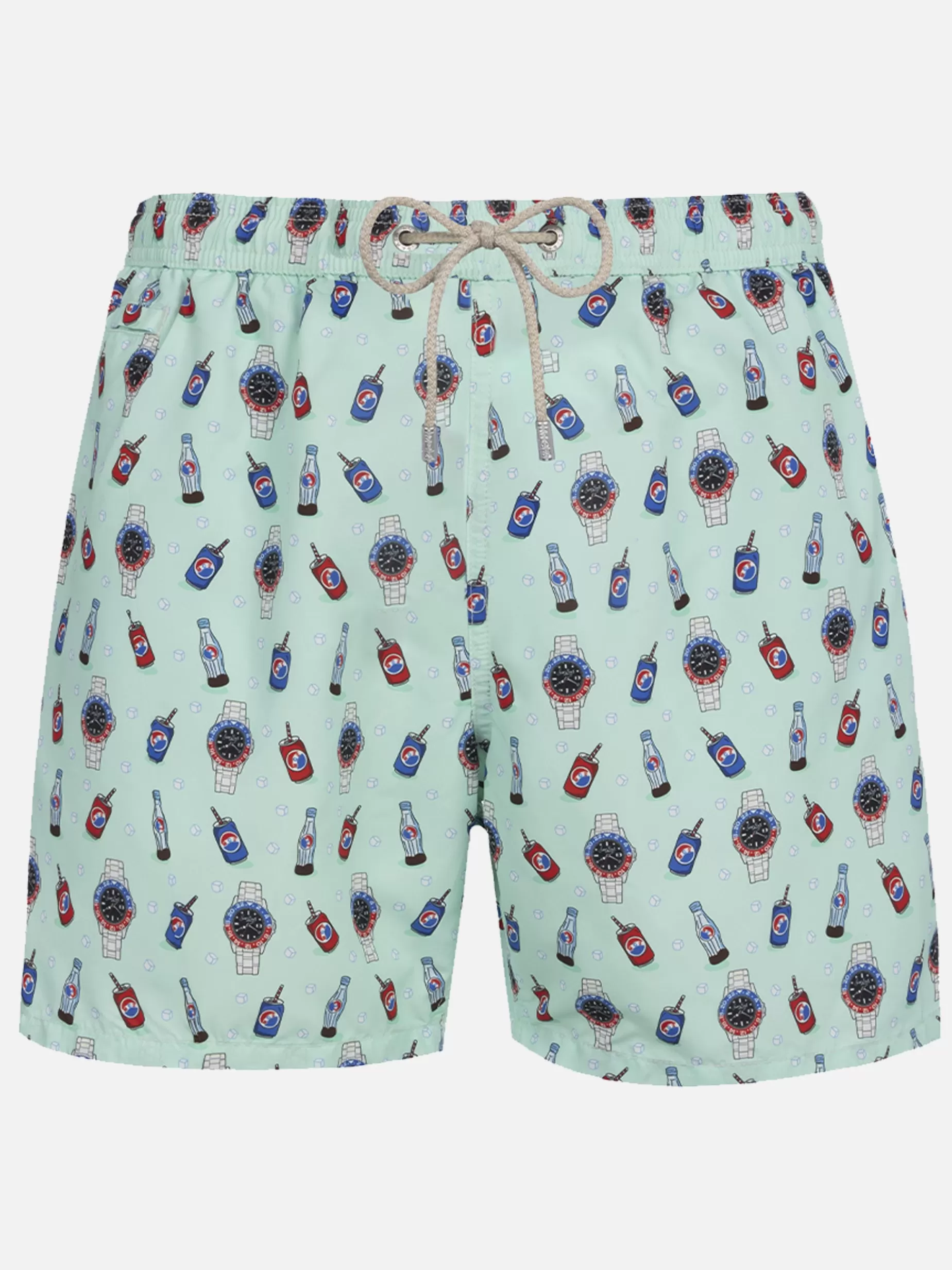 Online Costume da bagno da uomo in tessuto leggero Lighting Micro Fantasy con stampa orologi e bevande Uomo Costumi Mare Microfantasia | Costumi Mare Stampati
