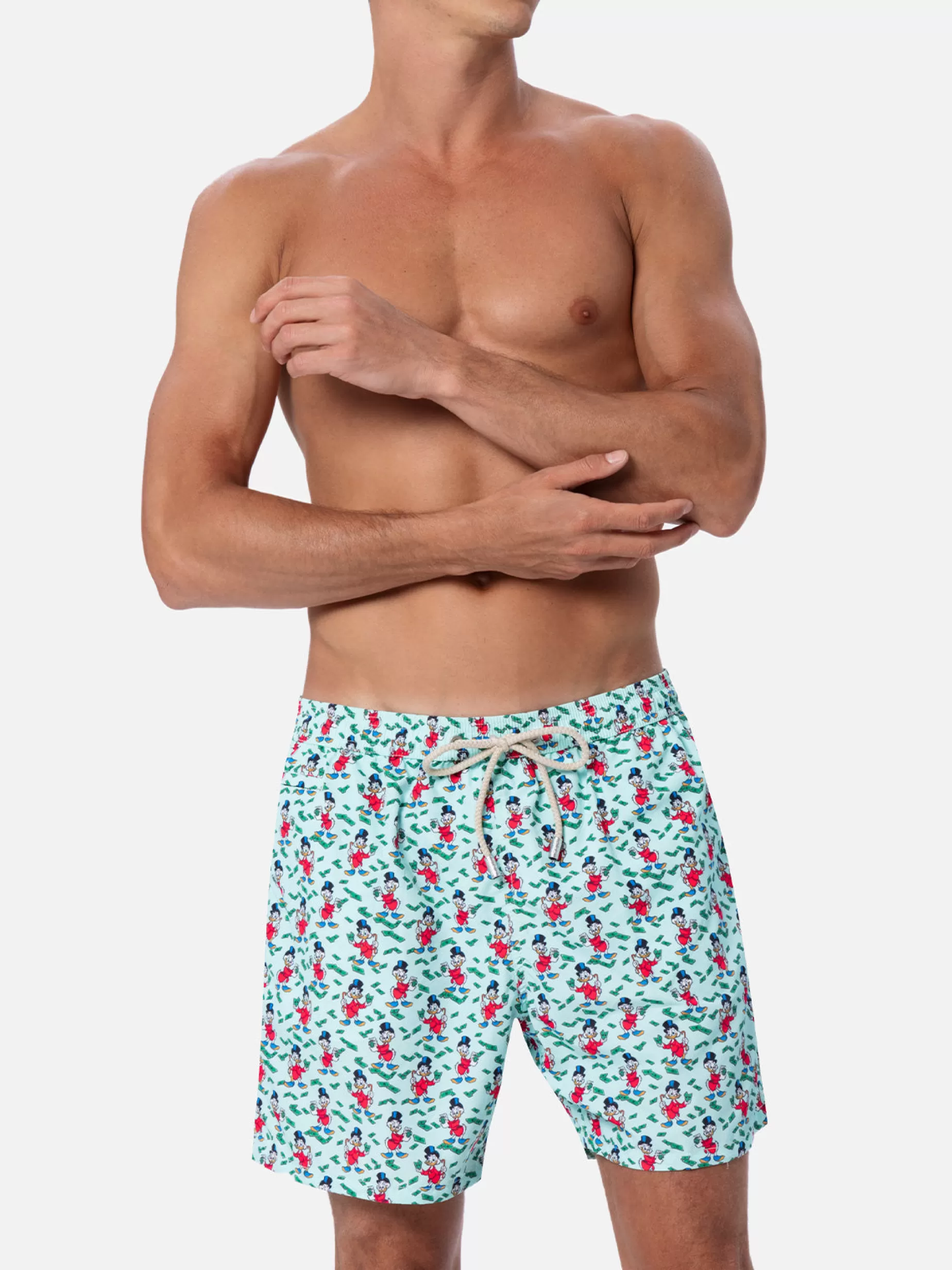 Shop Costume da bagno da uomo in tessuto leggero Lighting Micro Fantasy con stampa Paperoni | DISNEY SPECIAL EDITION Uomo Costumi Mare Microfantasia | Tessuto Leggero