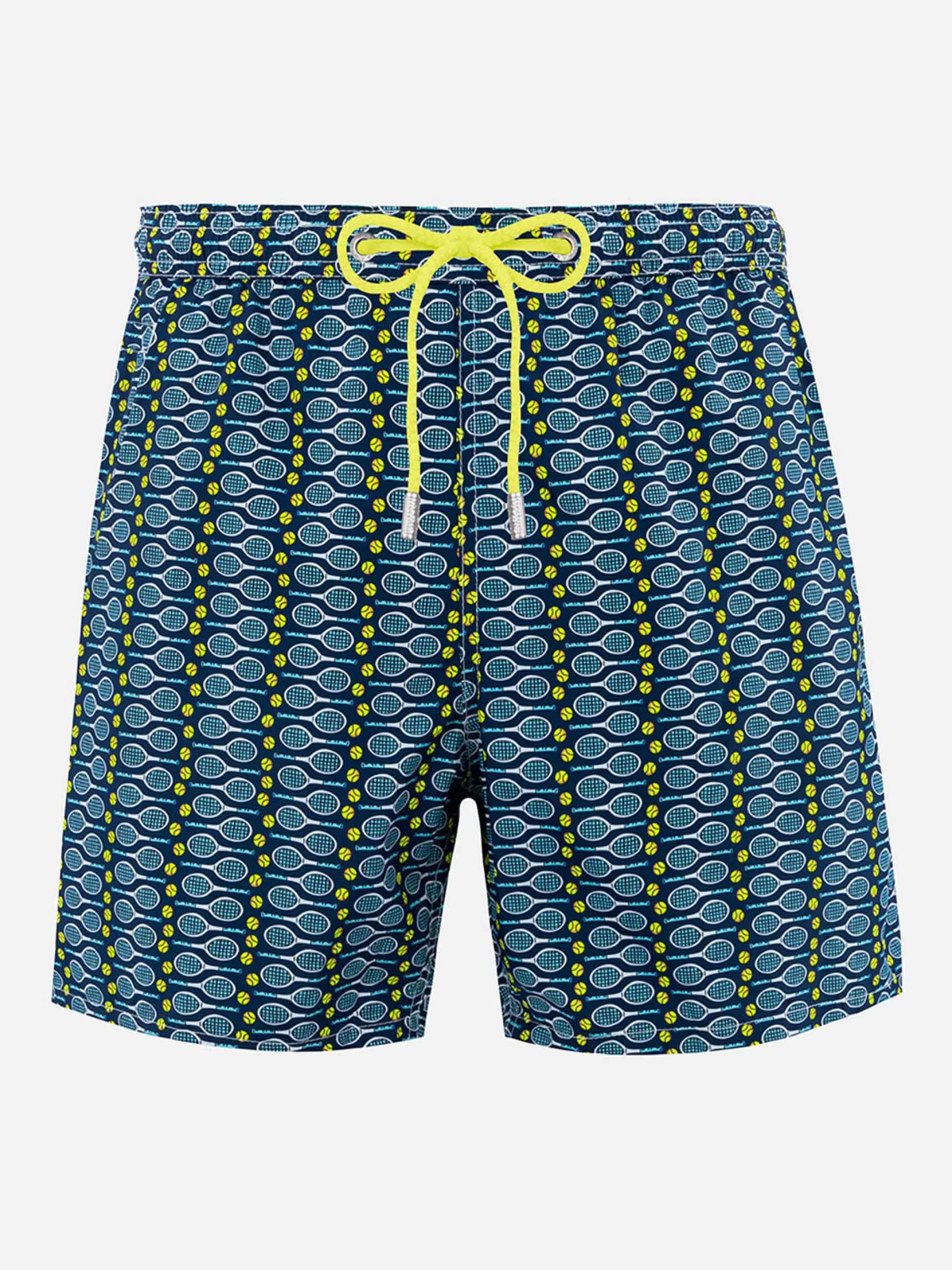Flash Sale Costume da bagno da uomo in tessuto leggero Lighting Micro Fantasy con stampa tennis Uomo Costumi Mare Microfantasia | Tessuto Leggero