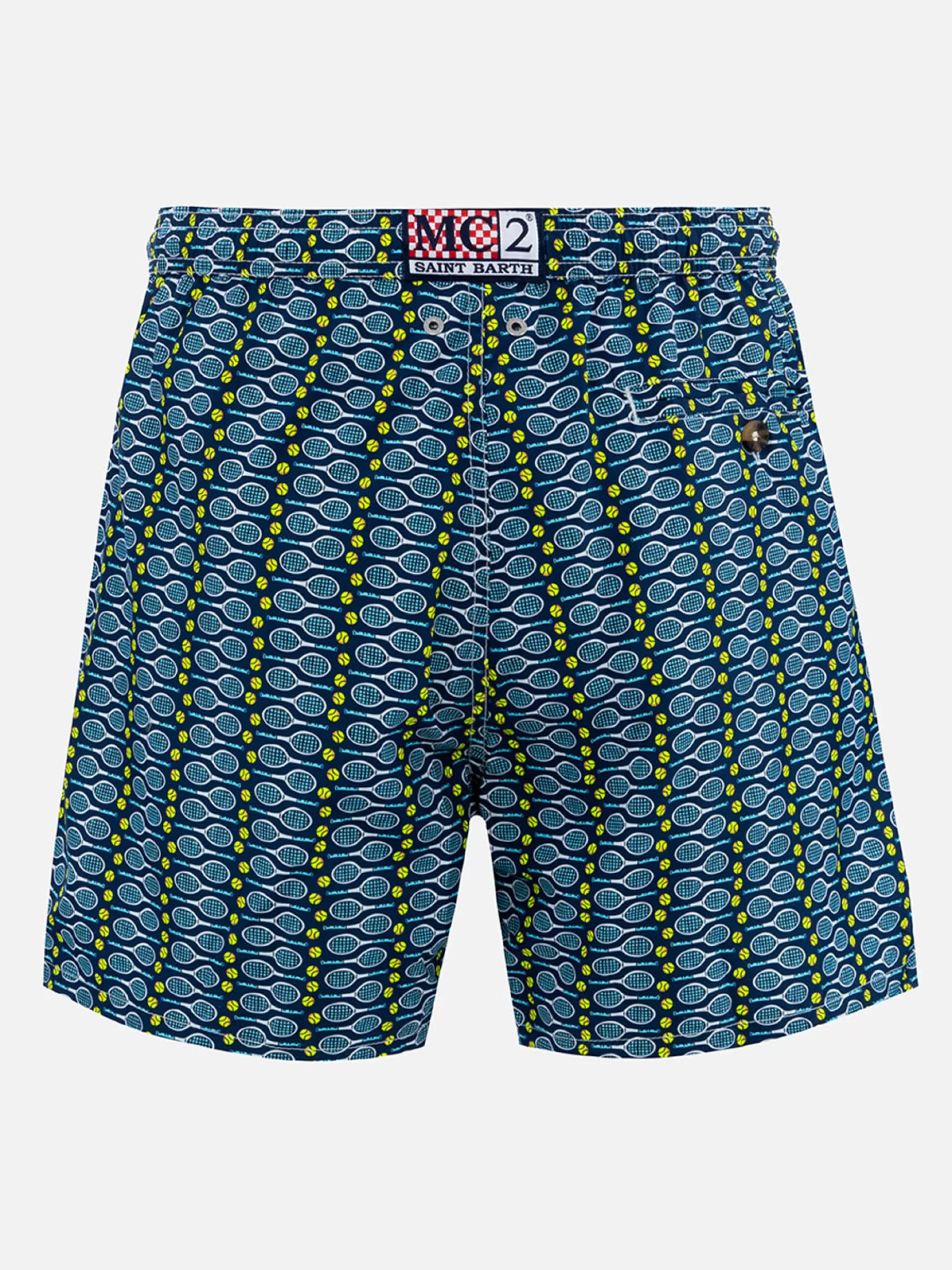 Flash Sale Costume da bagno da uomo in tessuto leggero Lighting Micro Fantasy con stampa tennis Uomo Costumi Mare Microfantasia | Tessuto Leggero