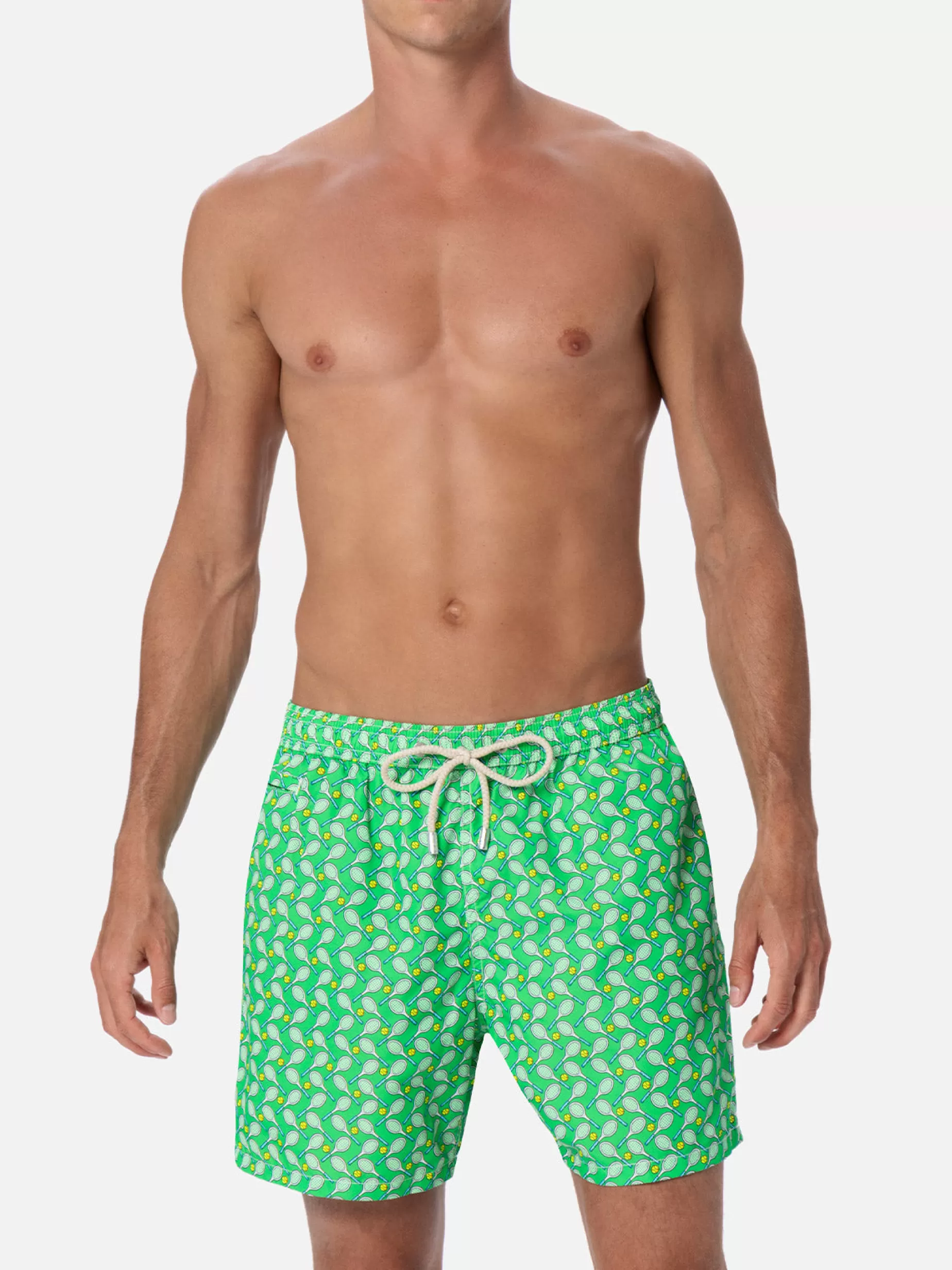 Discount Costume da bagno da uomo in tessuto leggero Lighting Micro Fantasy con stampa tennis Uomo Costumi Mare Microfantasia | Tessuto Leggero