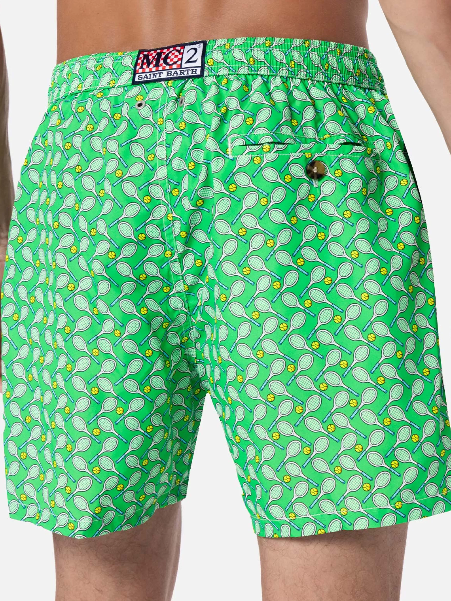 Discount Costume da bagno da uomo in tessuto leggero Lighting Micro Fantasy con stampa tennis Uomo Costumi Mare Microfantasia | Tessuto Leggero