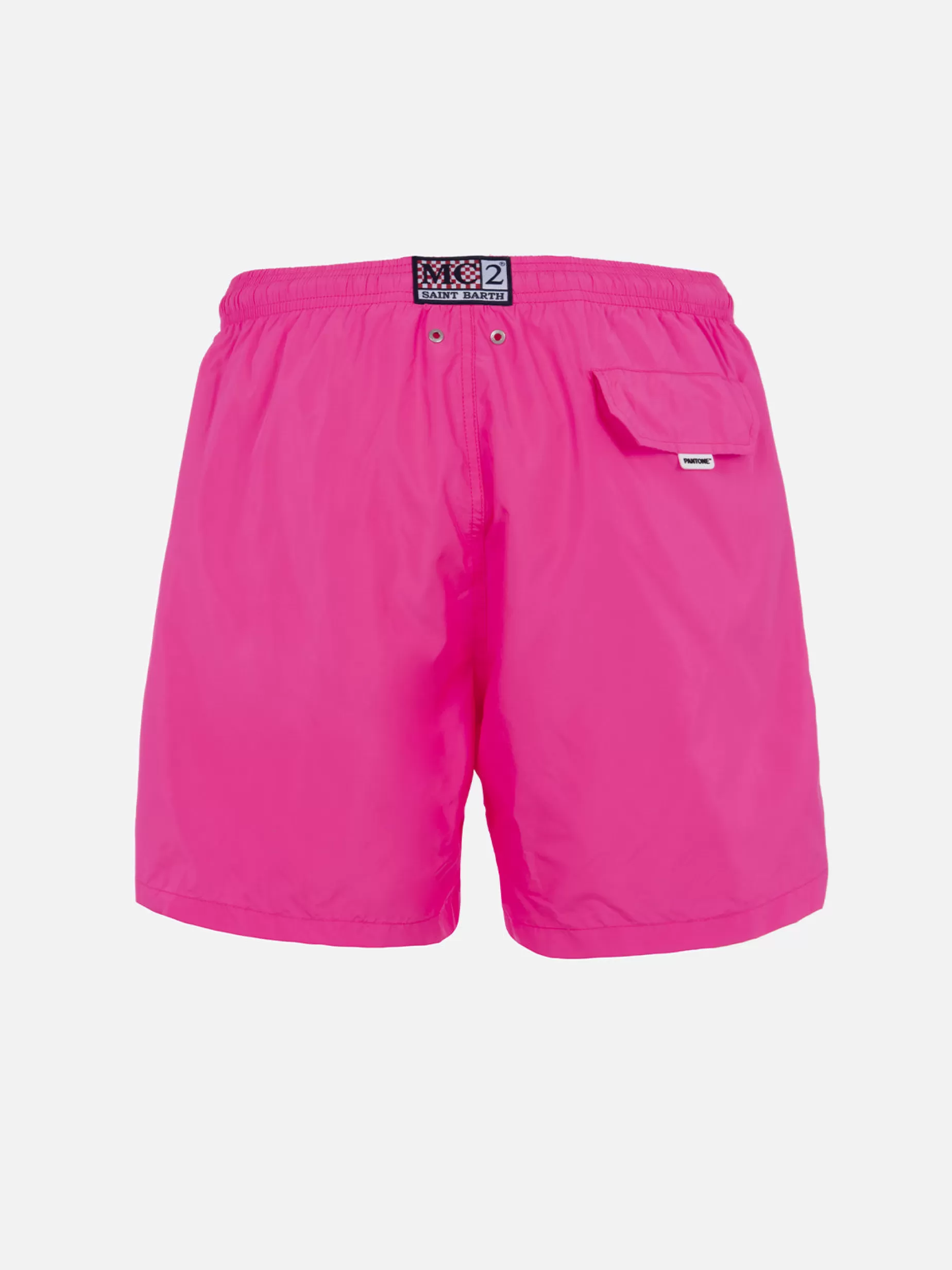 Shop Costume da bagno da uomo in tessuto leggero rosa fluo Lighting Pantone | EDIZIONE SPECIALE PANTONE Uomo Costumi Mare Tinta Unita | Tessuto Leggero