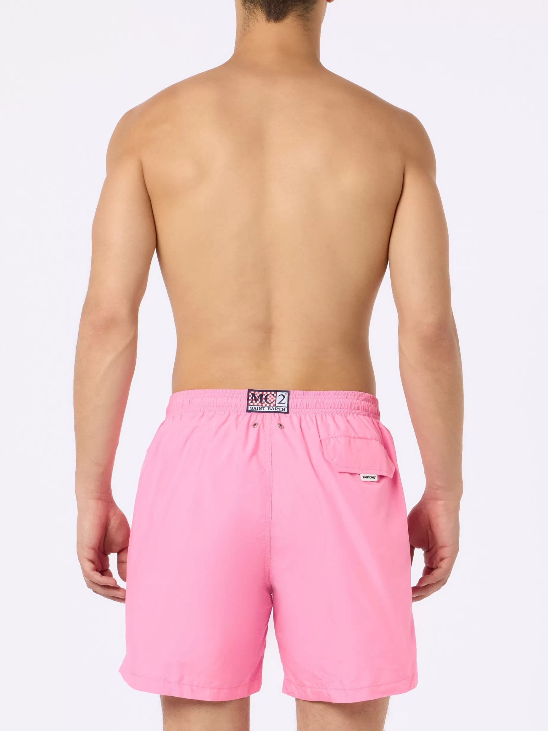 Best Costume da bagno da uomo in tessuto leggero rosa Lighting Pantone | EDIZIONE SPECIALE PANTONE Uomo Costumi Mare Tinta Unita | Tessuto Leggero