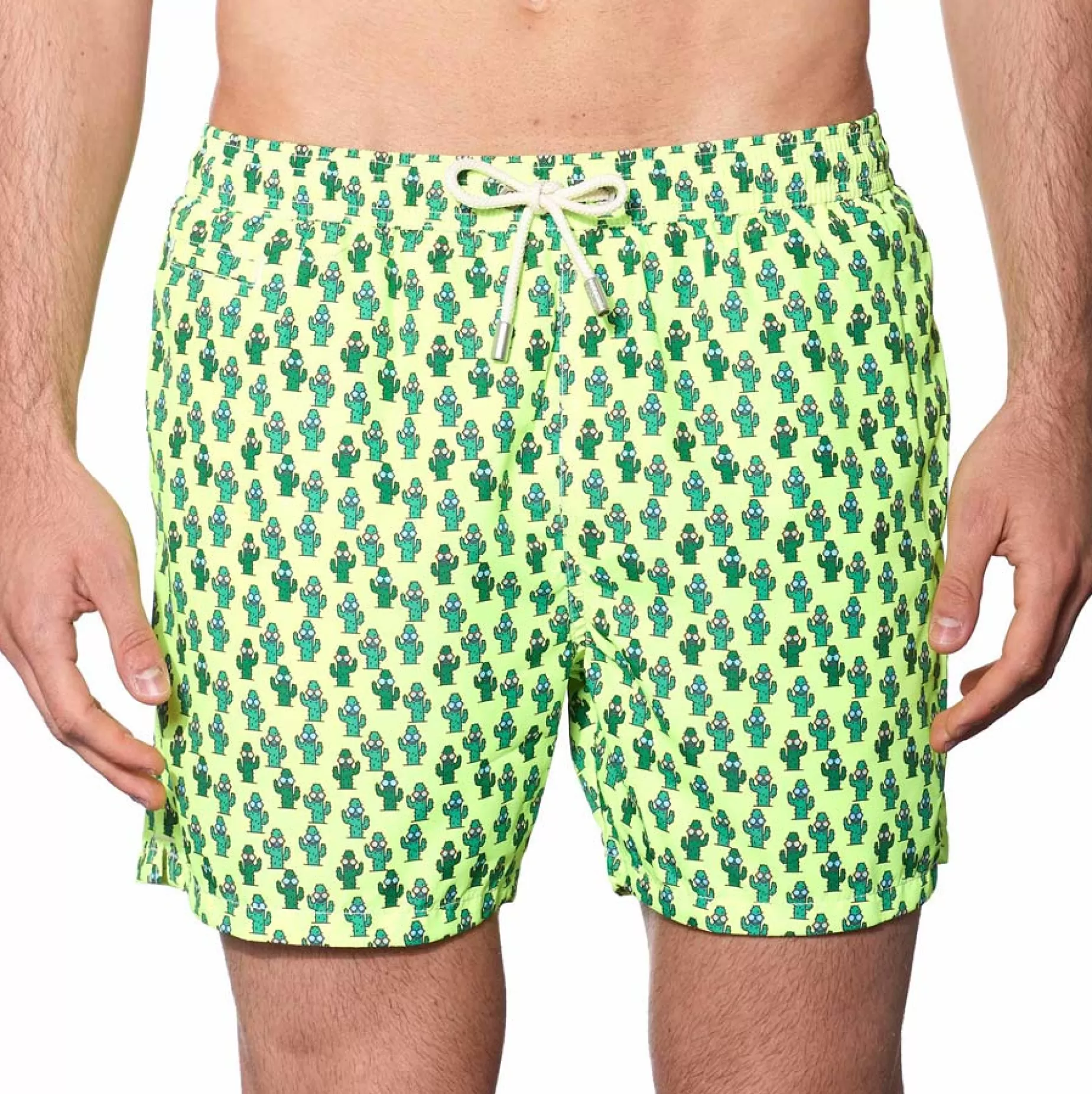Store Costume da bagno da uomo in tessuto leggero stampa cactus Uomo Costumi Mare Microfantasia | Tessuto Leggero