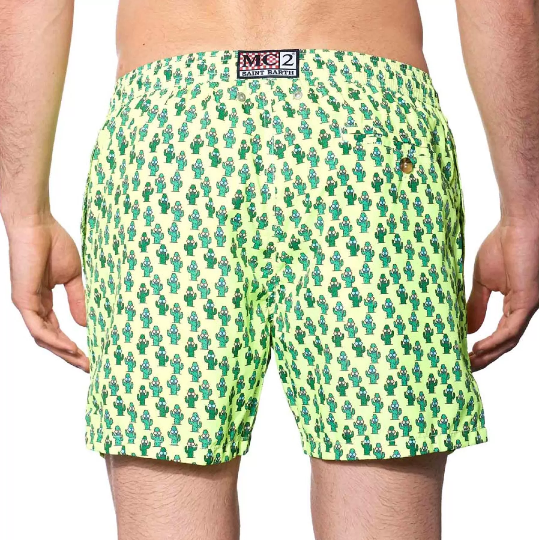 Store Costume da bagno da uomo in tessuto leggero stampa cactus Uomo Costumi Mare Microfantasia | Tessuto Leggero