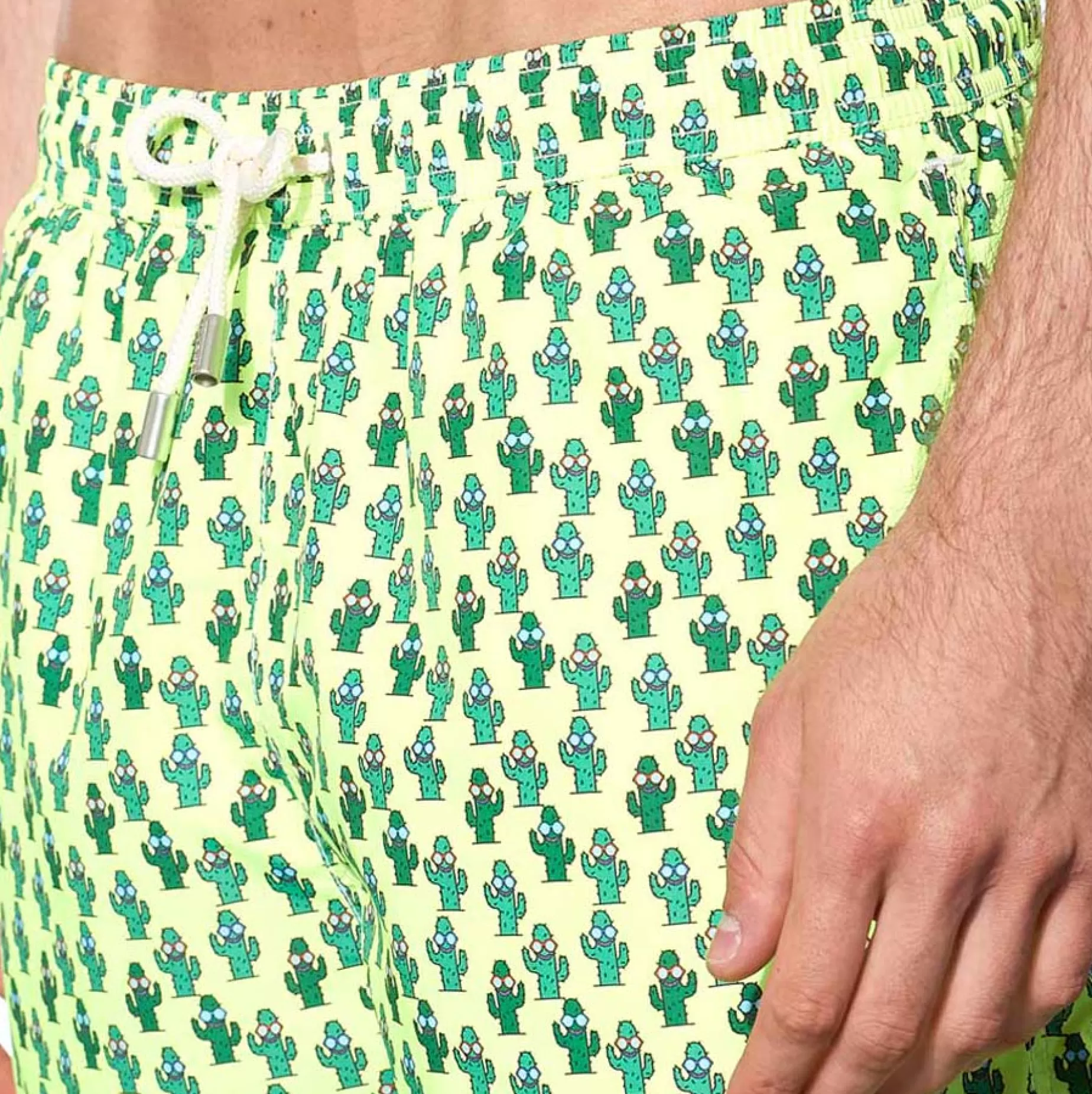 Store Costume da bagno da uomo in tessuto leggero stampa cactus Uomo Costumi Mare Microfantasia | Tessuto Leggero