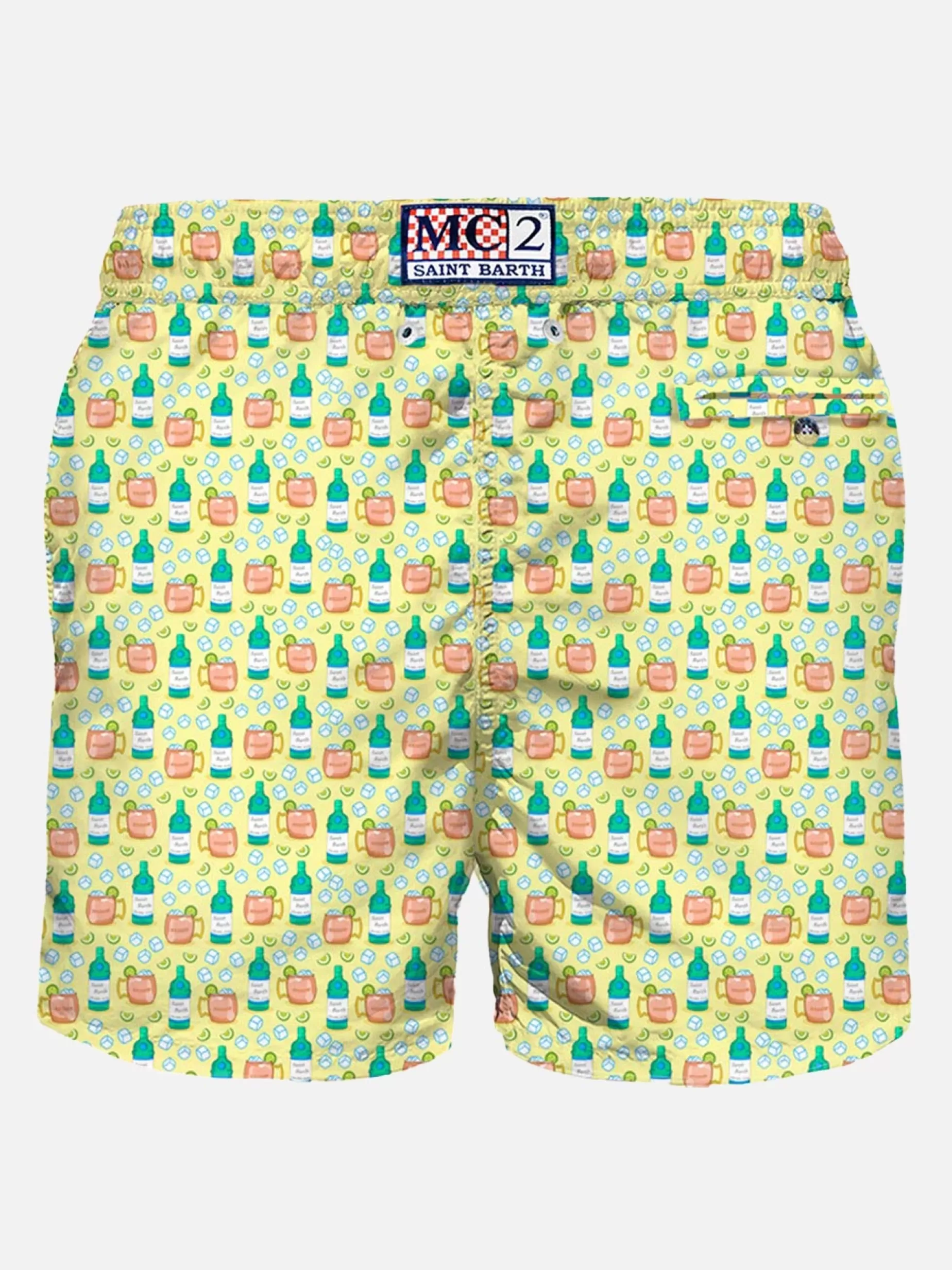 Hot Costume da bagno da uomo in tessuto leggero stampa cocktail Uomo Costumi Mare Microfantasia | Tessuto Leggero
