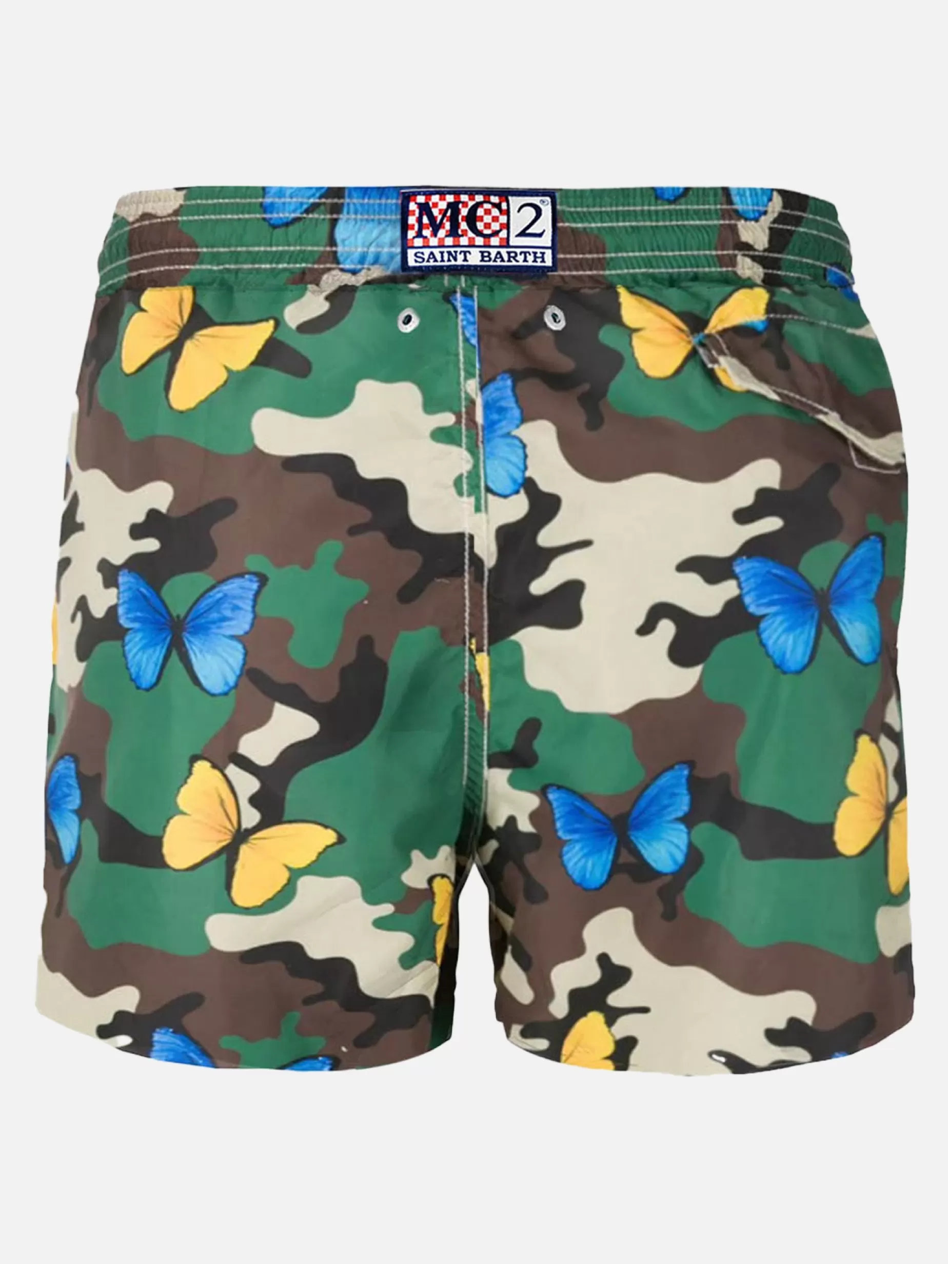 Sale Costume da bagno da uomo in tessuto leggero stampa farfalla e camouflage Uomo Costumi Mare Stampati | Tessuto Leggero