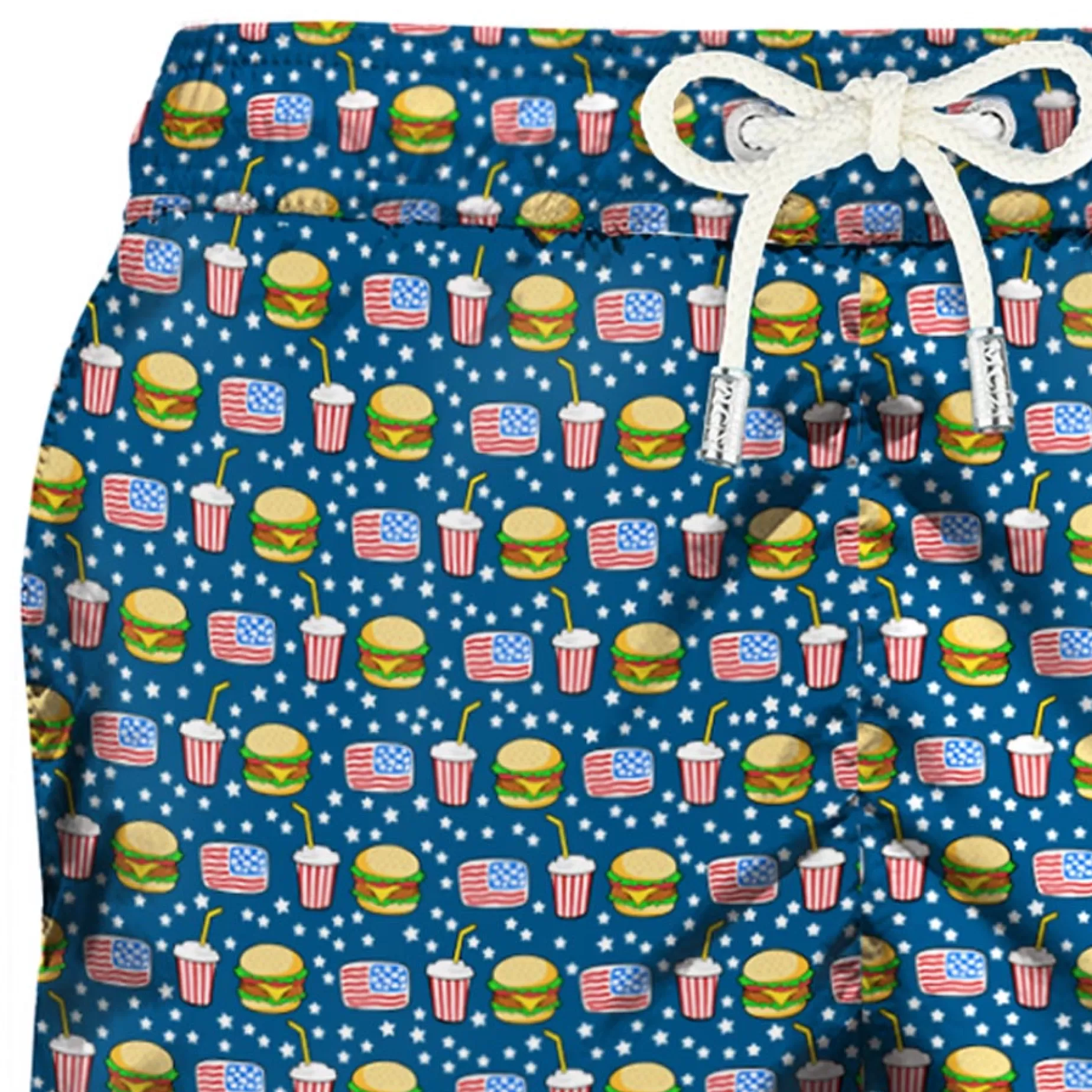 Store Costume da bagno da uomo in tessuto leggero stampa fast food Uomo Costumi Mare Microfantasia | Tessuto Leggero